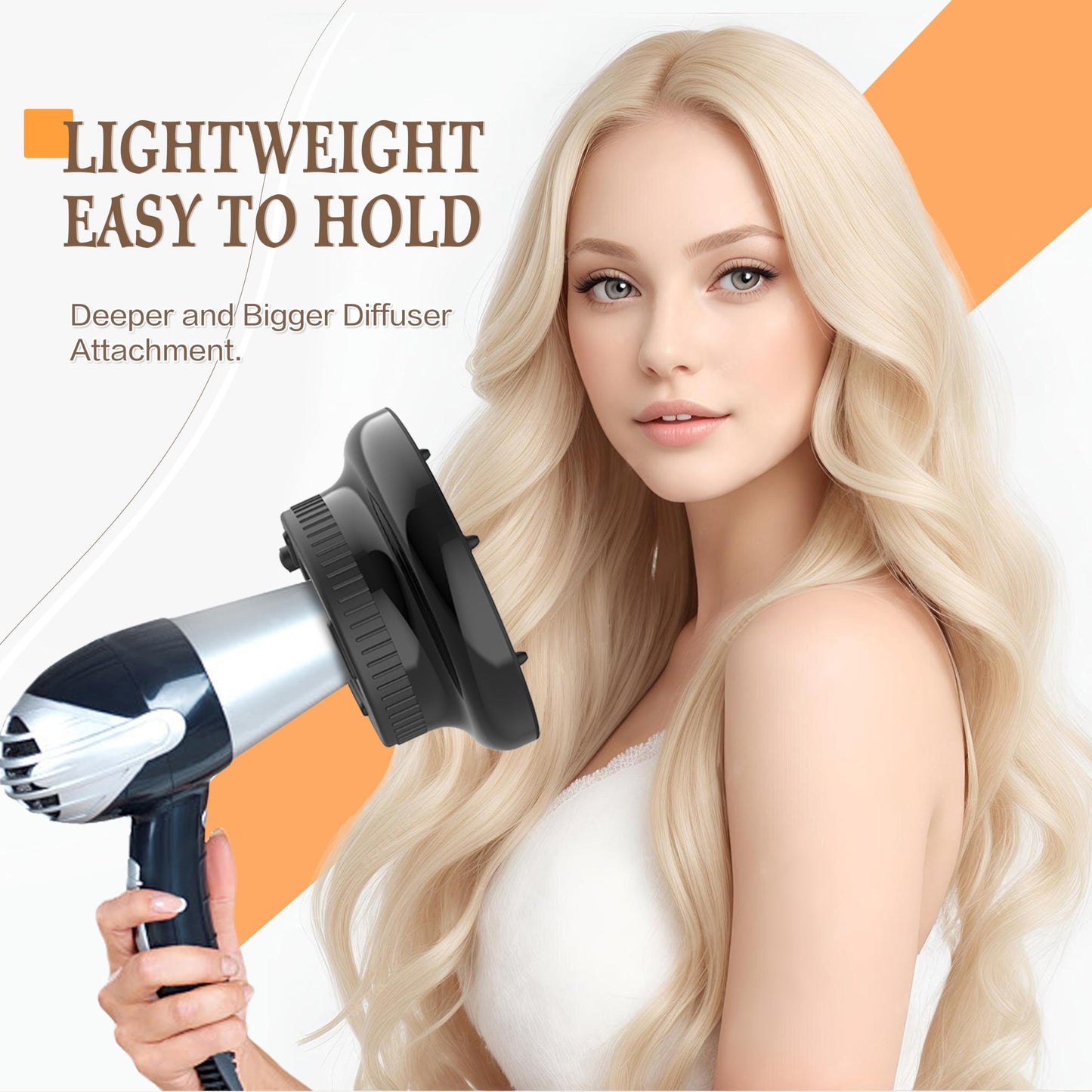 Hair Diffuser Attachment Universal Diffuser Hair Dryer for Curly Hair, Hair Dryer Diffuser for Blow Dry and Volumizing, Hair Diffuser for Curly Hair and Natural Wavy Hair (Black) BLOLYO