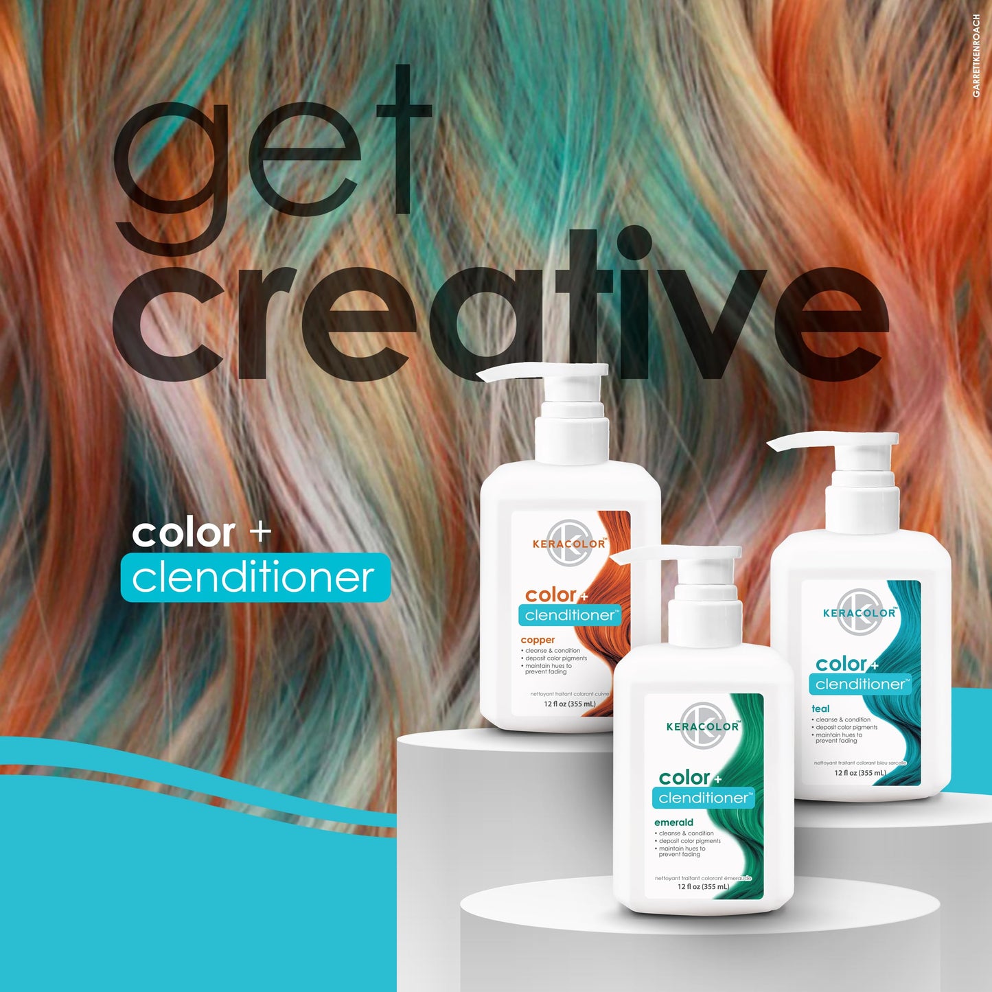Keracolor Clenditioner COPPER Hair Dye - Semi Permanent Hair Color Depositing Conditioner, 12 Fl. Oz.