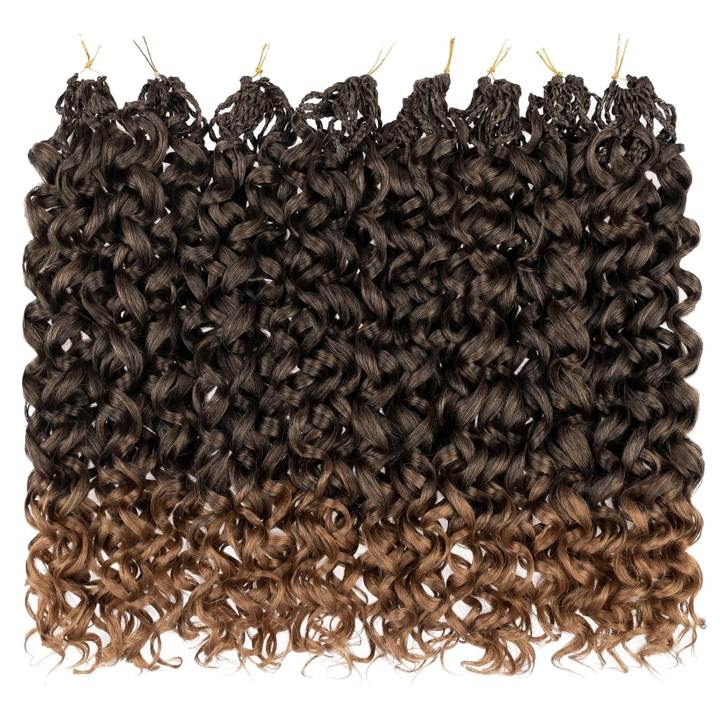 10 Inch Ombre Honey Blonde Gogo Curl Crochet Hair - 8 Packs Ocean Wave Short Curly Braids for Women & Kids