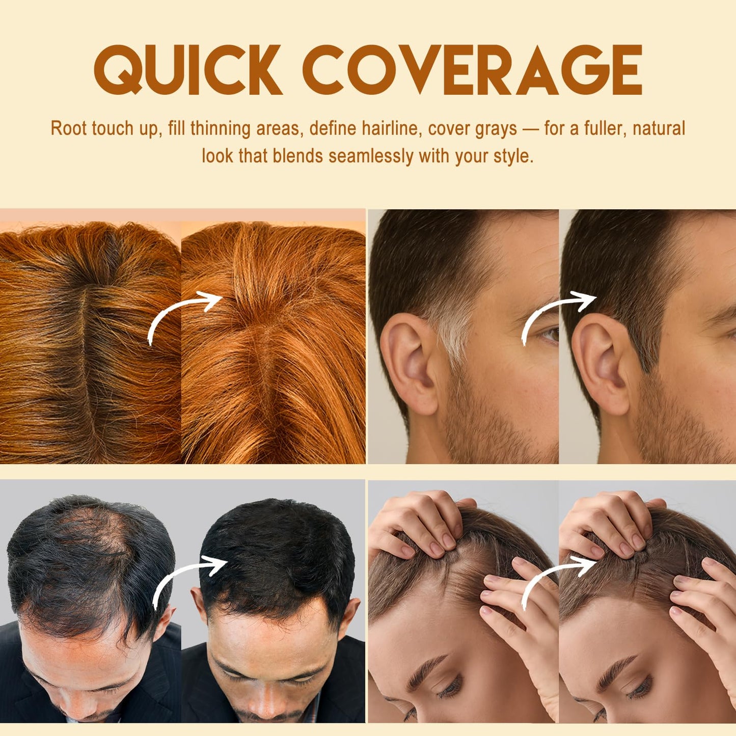 Root Touch Up Hair Color – 3 Color Blendable Hairline Powder for Gray Coverage, Root Cover Up & Thinning Edges – 48H Sweat Resistant, Natural Finish for Women & Men – Blonde