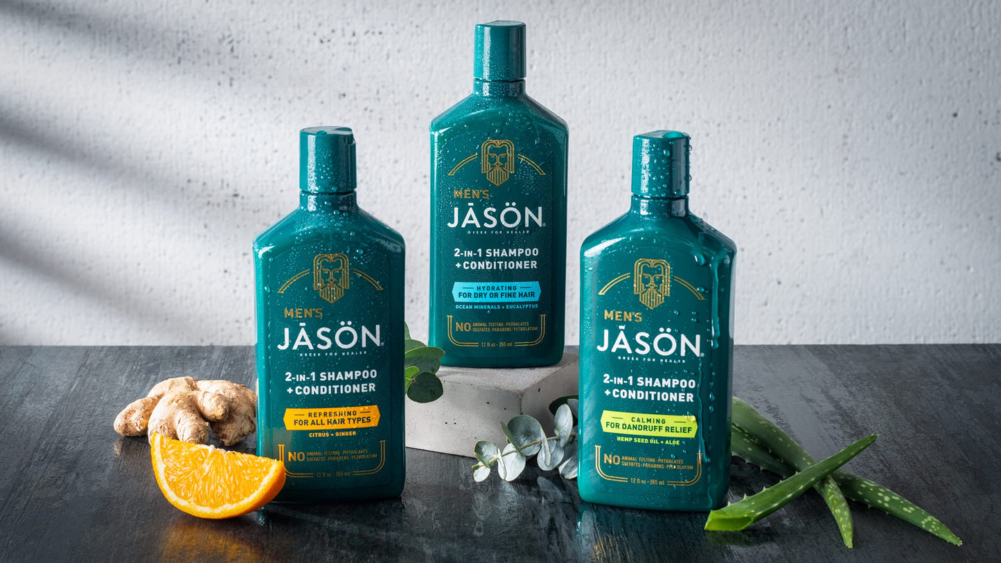 Jason Men's Calming 2-in-1 Shampoo and Conditioner, 12 oz