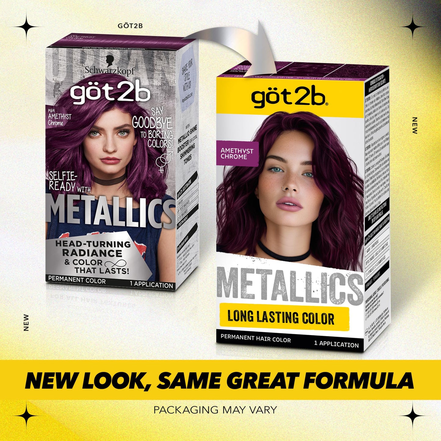 Schwarzkopf Got2b Metallics Permanent Hair Color, M69 Amethyst Chrome