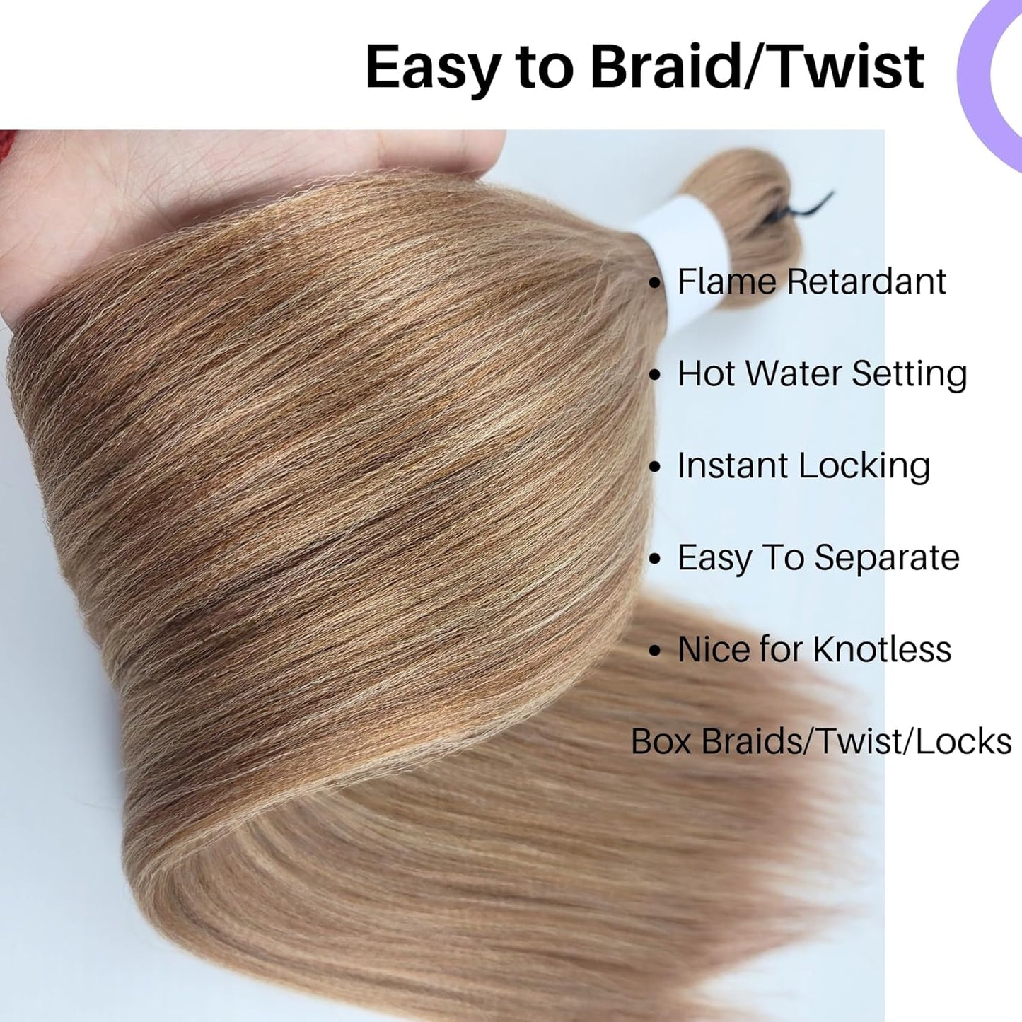 Ash Brown Pre-Stretched Knotless Braiding Hair Extensions - 6 Packs Synthetic Box Braids