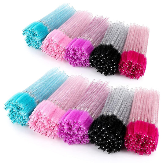 Disposable Mascara Wands - 1000 Colorful Eyelash Brushes & Spoolies for Extensions