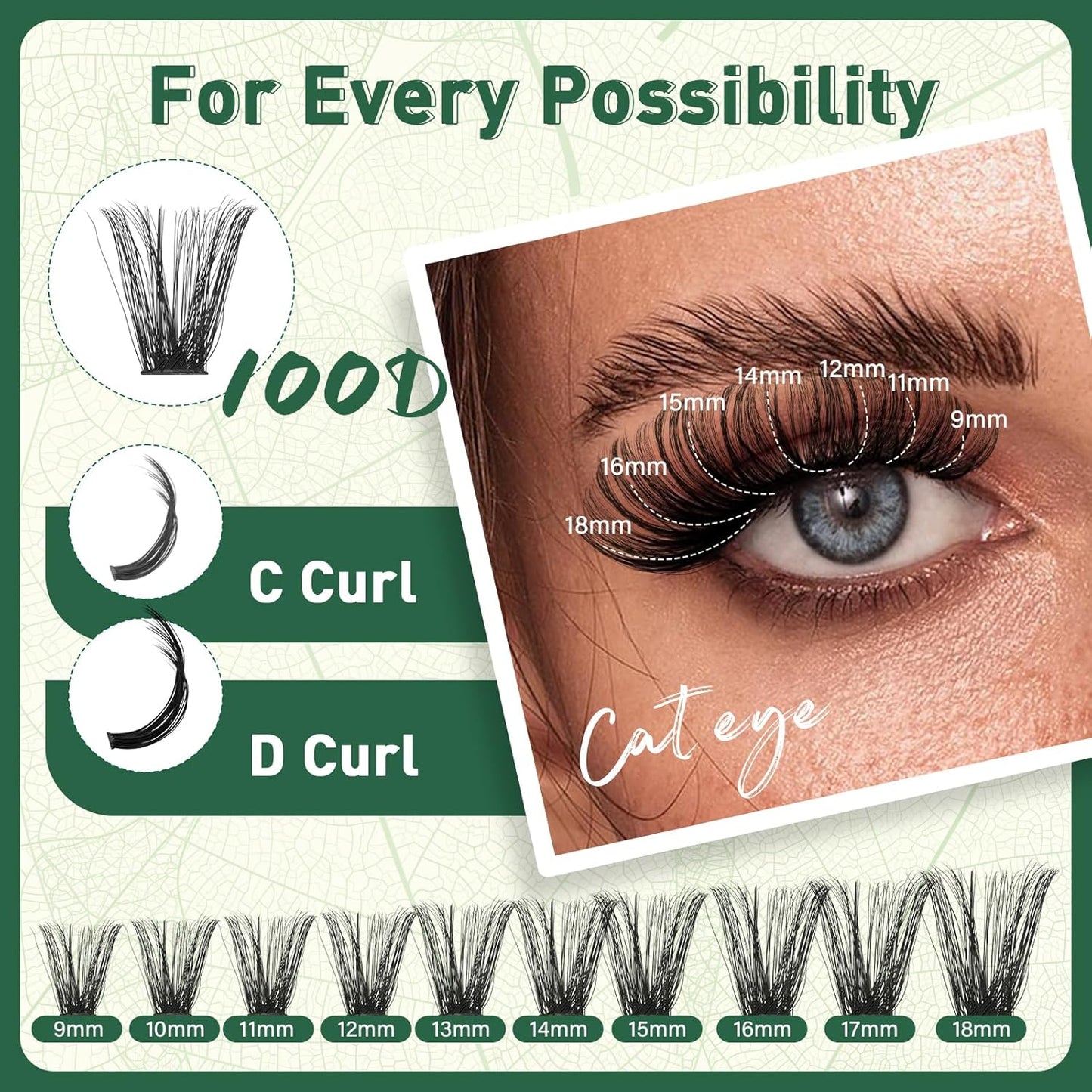 DIY Lash Extension Kit - 280 Soft Cluster Lashes, 100D Curl, Easy Application with Bond & Seal