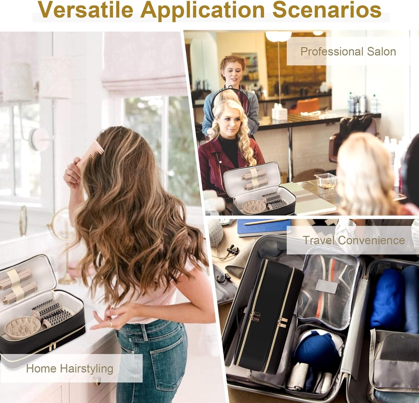 Dyson Airwrap Travel Case - Double-Layer Storage Bag for Shark Hair Dryer & Attachments