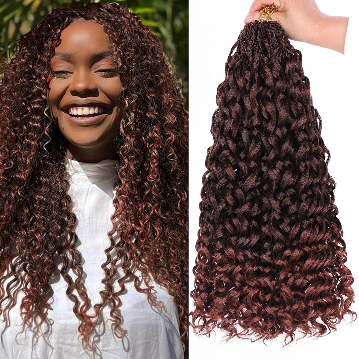 10 Inch Ombre Honey Blonde Gogo Curl Crochet Hair - 8 Packs Ocean Wave Short Curly Braids for Women & Kids