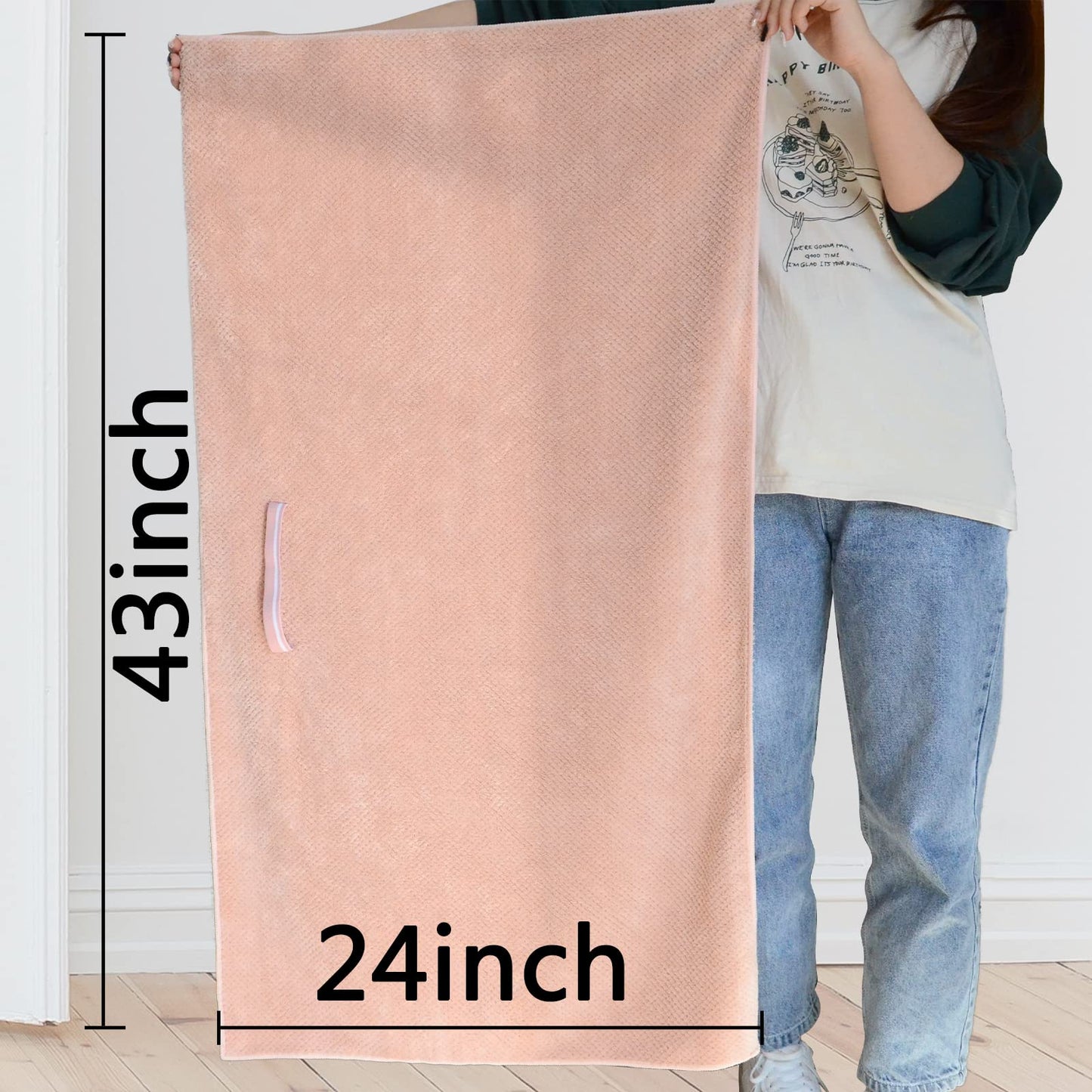 Chloven 2 Pack Extra Large Microfiber Hair Towel Wrap for Women,43 inch X 24 inch Anti Frizz Hair Drying Towel with Elastic Strap,Hair Wrap Towels Absorbent Quick Dry Hair Turbans for Drying Long Hair