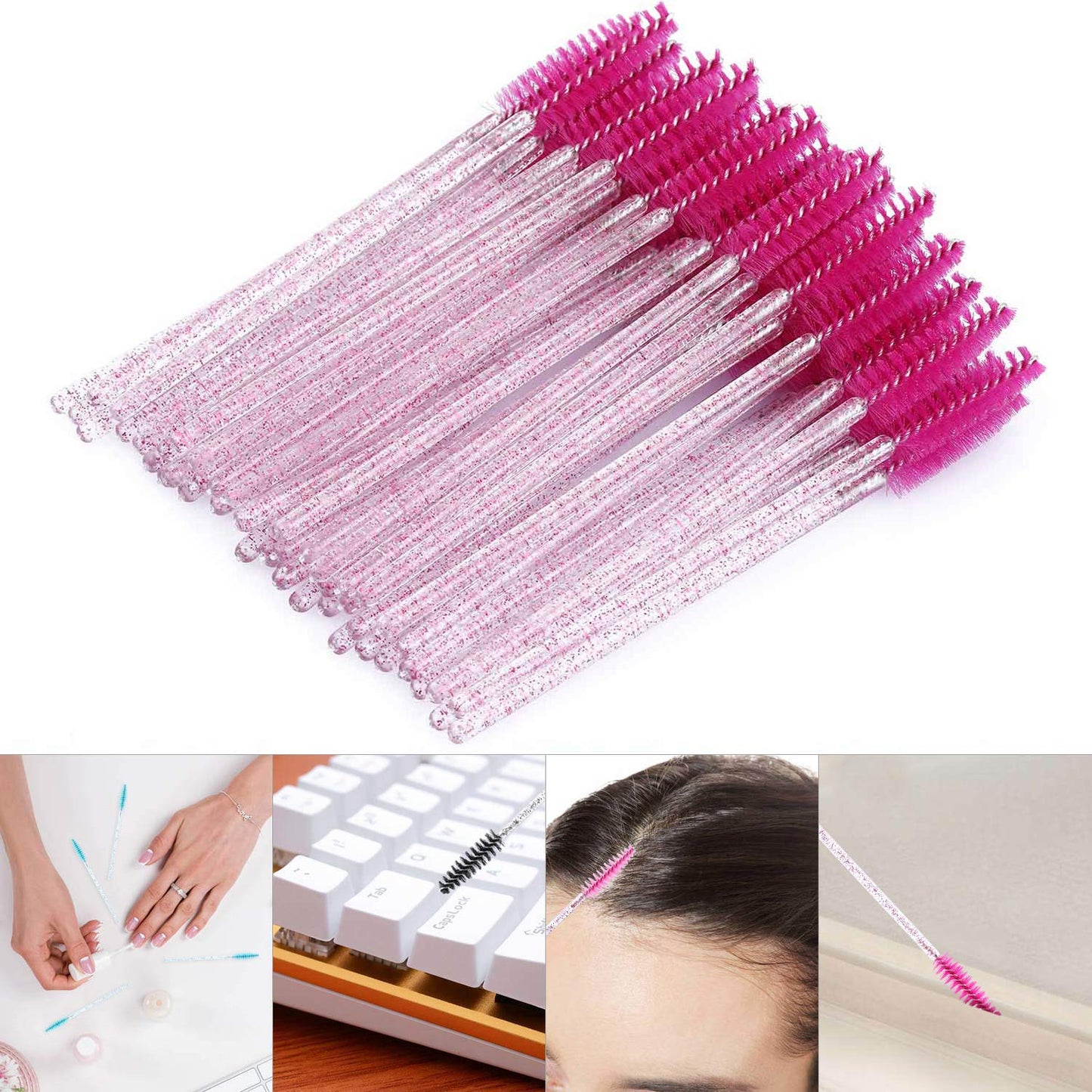 Disposable Mascara Wands - 1000 Colorful Eyelash Brushes & Spoolies for Extensions