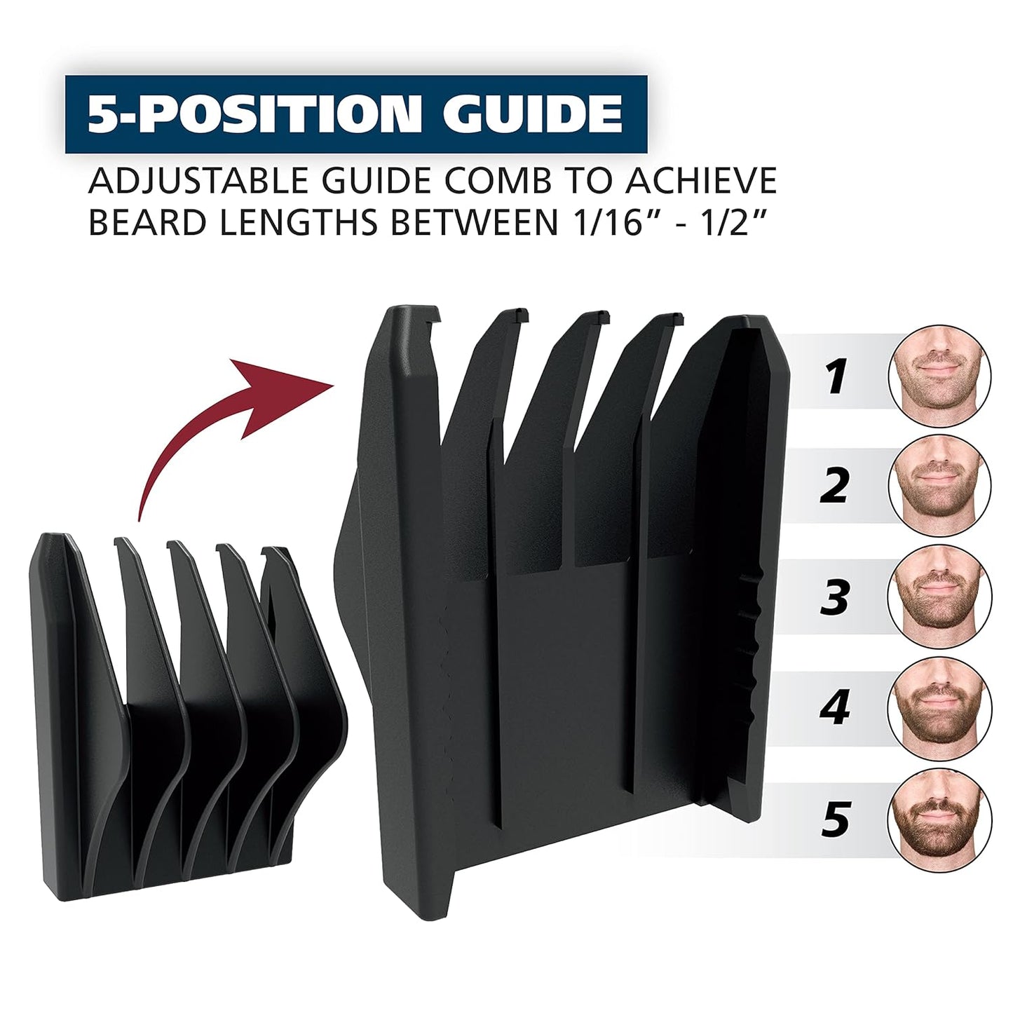 Wahl Beard Trimmer for Men - Battery Operated Grooming Set with Nose & Ear Trimmer - Model 5537-420