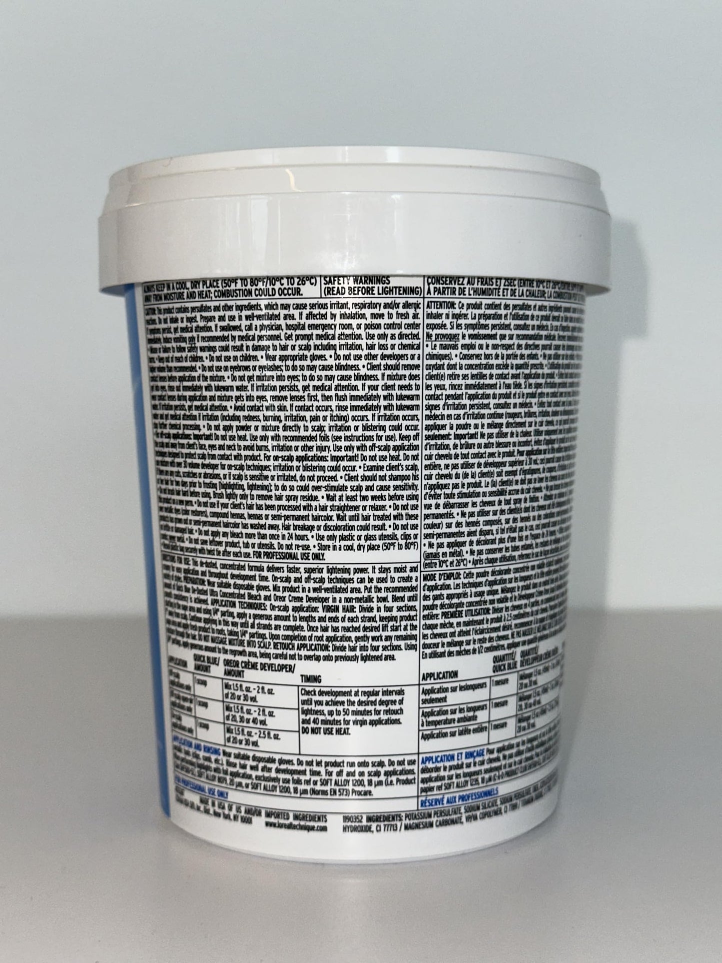 L'OREAL TECHNIQUE Quick Blue High Performance Bleach | Professional Hair Bleaching Powder | No Drip Formula | Extra Strength Lightening Action Lifts Up To 7 Levels | Single Application | 1 Pound