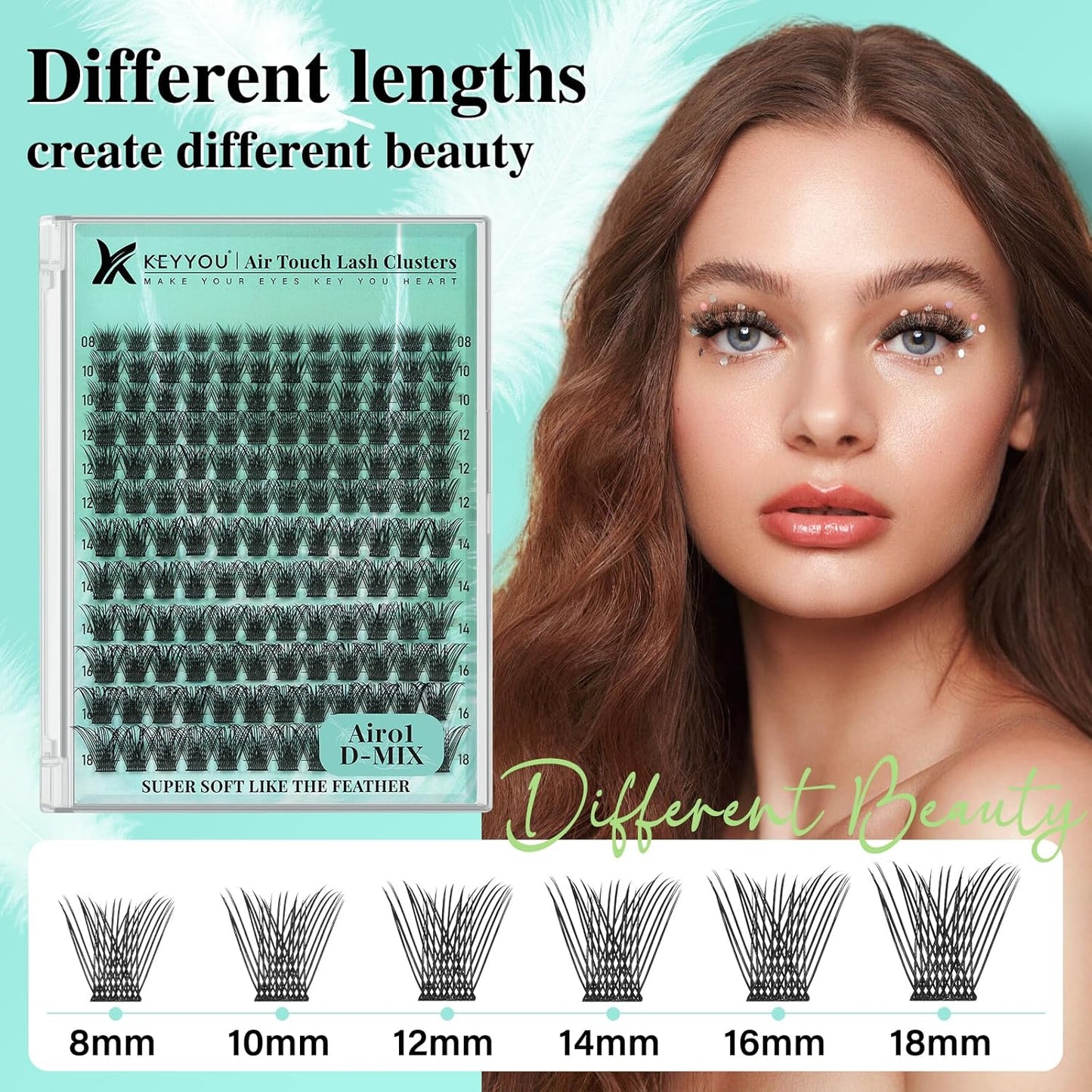 DIY Lash Extension Kit - 280 Soft Cluster Lashes, 100D Curl, Easy Application with Bond & Seal