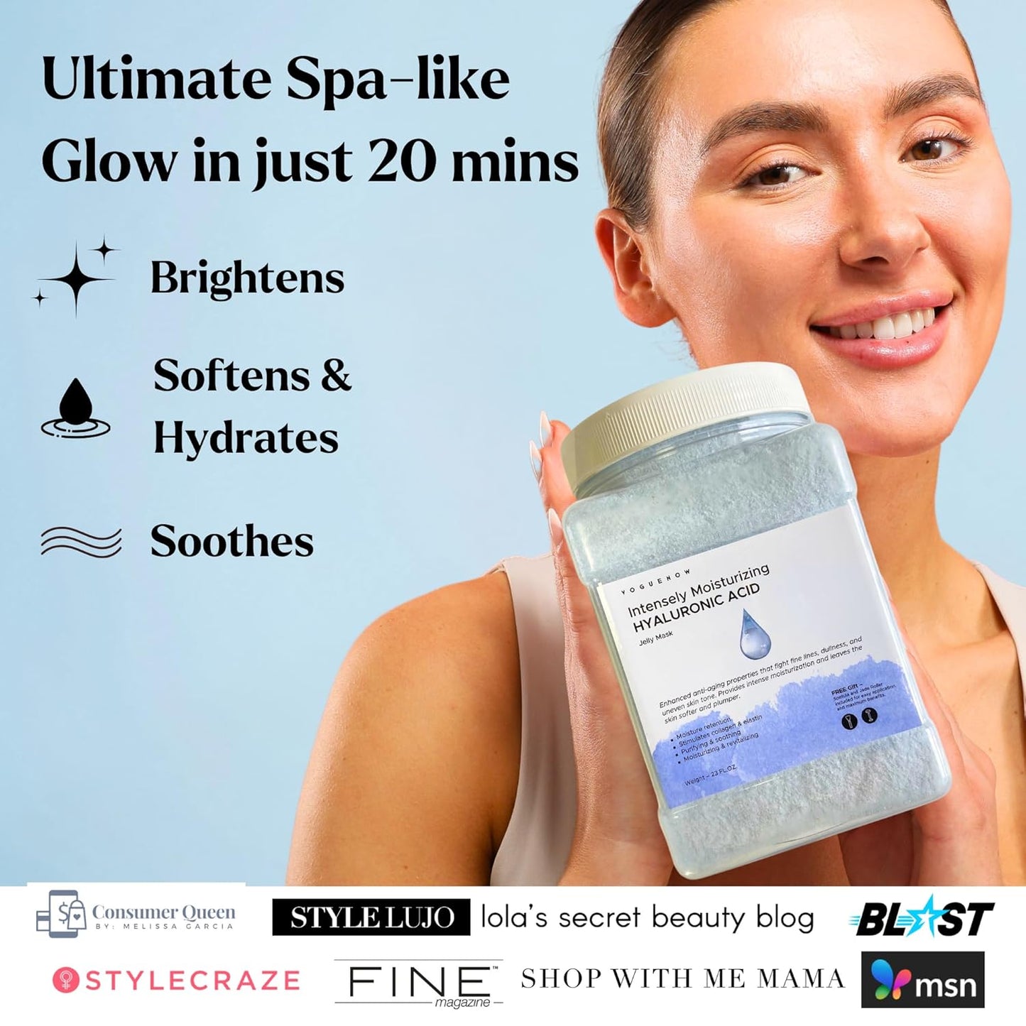 Bulgarian Rose Hydrating Jelly Face Mask - Brightening & Nourishing with Free Jade Roller | 23 Oz Professional Vajacial Mask