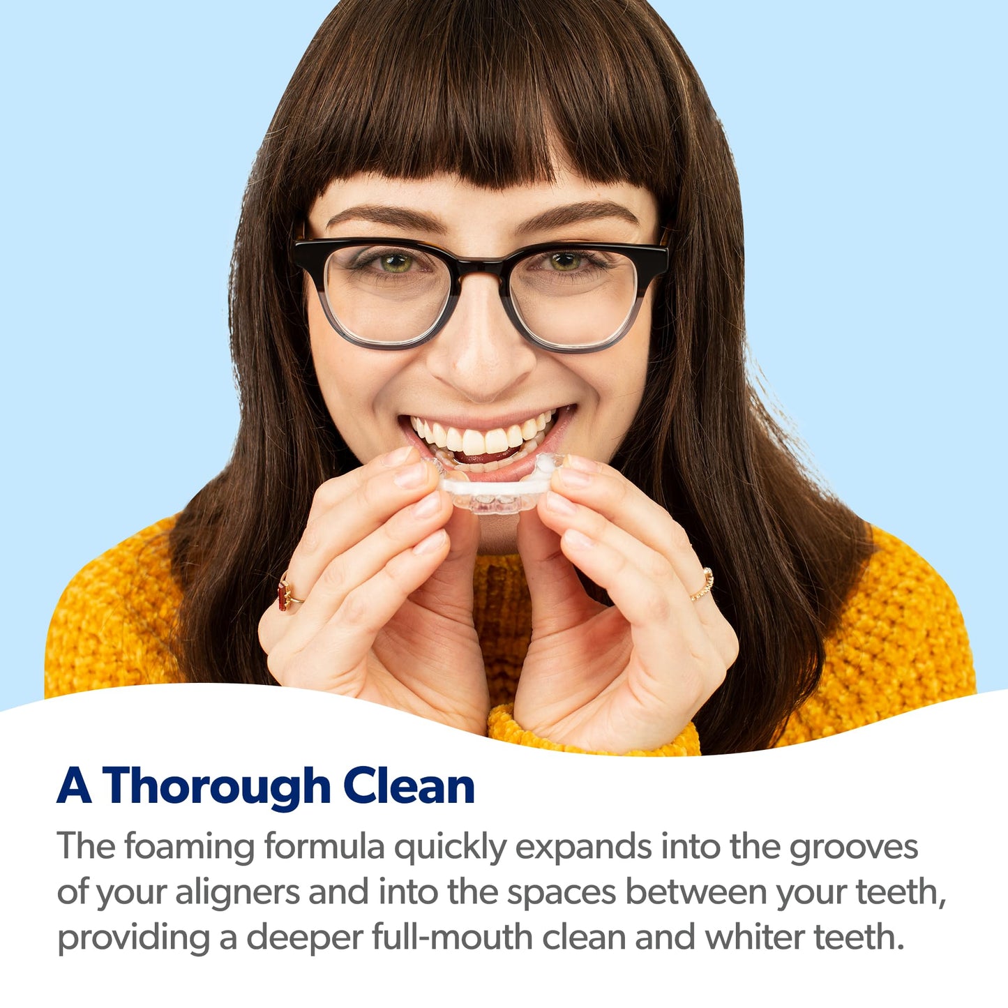 EverSmile AlignerFresh Original Clean Foam – Cleaner Compatible w/Invisalign and All Clear Aligners & Retainers – Eliminates Bacteria, Whitens Teeth, Fights Bad Breath – 50ml (1 Pack)