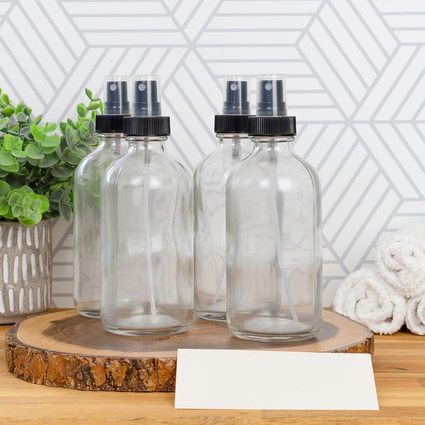 8-Ounce Amber Glass Spray Bottles (4-Pack) - Fine Mist Atomizers for Aromatherapy & DIY