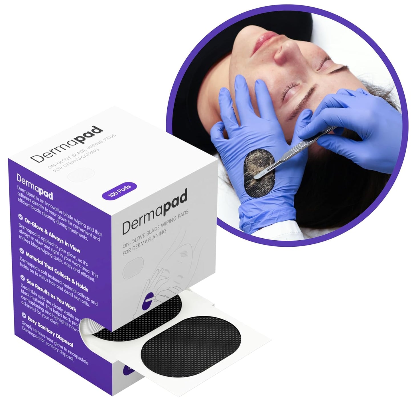 Premium Dermaplaning DermaPad - Professional Blade Wiping Pad for Estheticians