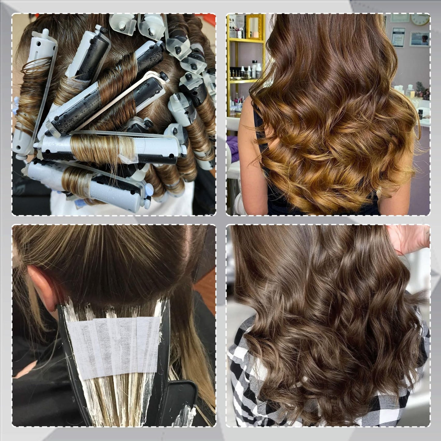 CustomyLife 100pcs Perm Paper for Hair, Heat-Resistant End Tissue for Hair Perm, Disposable Curling Paper for Salon Shop- White