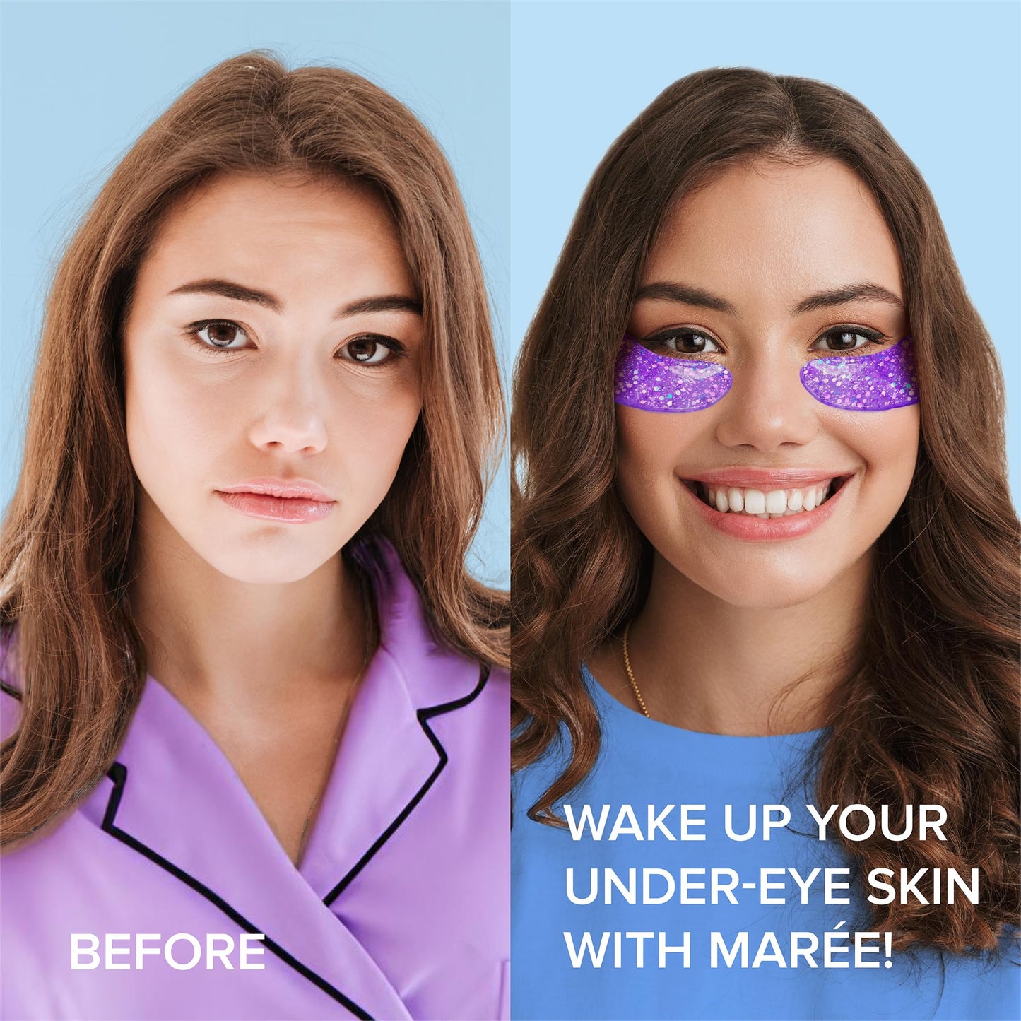 MAREE Eye Gels - Pads Under Eye Patches for Puffy Eyes and Dark Circles with Collagen & Hyaluronic Acid - Anti Wrinkles Under Eye Masks Skincare Treatment for Puffiness & Bags - Parches Para Ojeras