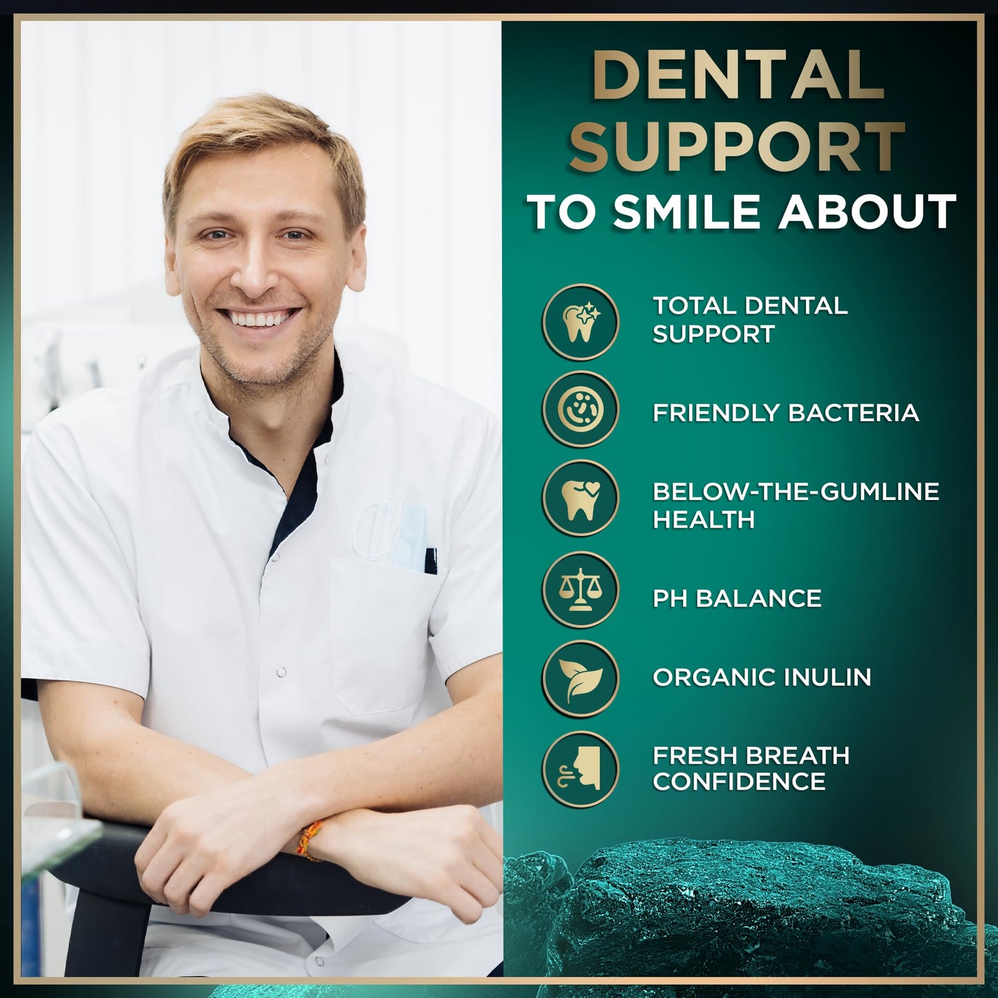 Dental Probiotics for Teeth and Gums - 3 Billion CFU Lactobacillus Salivarius Acidophilus Oral Probiotics for Mouth Bad Breath Treatment for Adults - 45 Mint Tablets for Oral Health in a Travel Tin