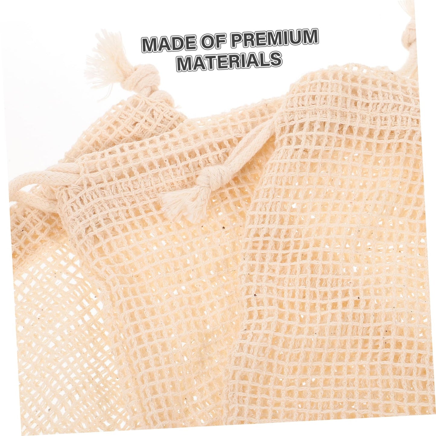 Hoement 8pcs Cotton Soap Storage Bags Drawstring Foaming Pouches for Bathing Exfoliating Mesh Soap Holders Convenient Shower Accessory for and Easy Drying