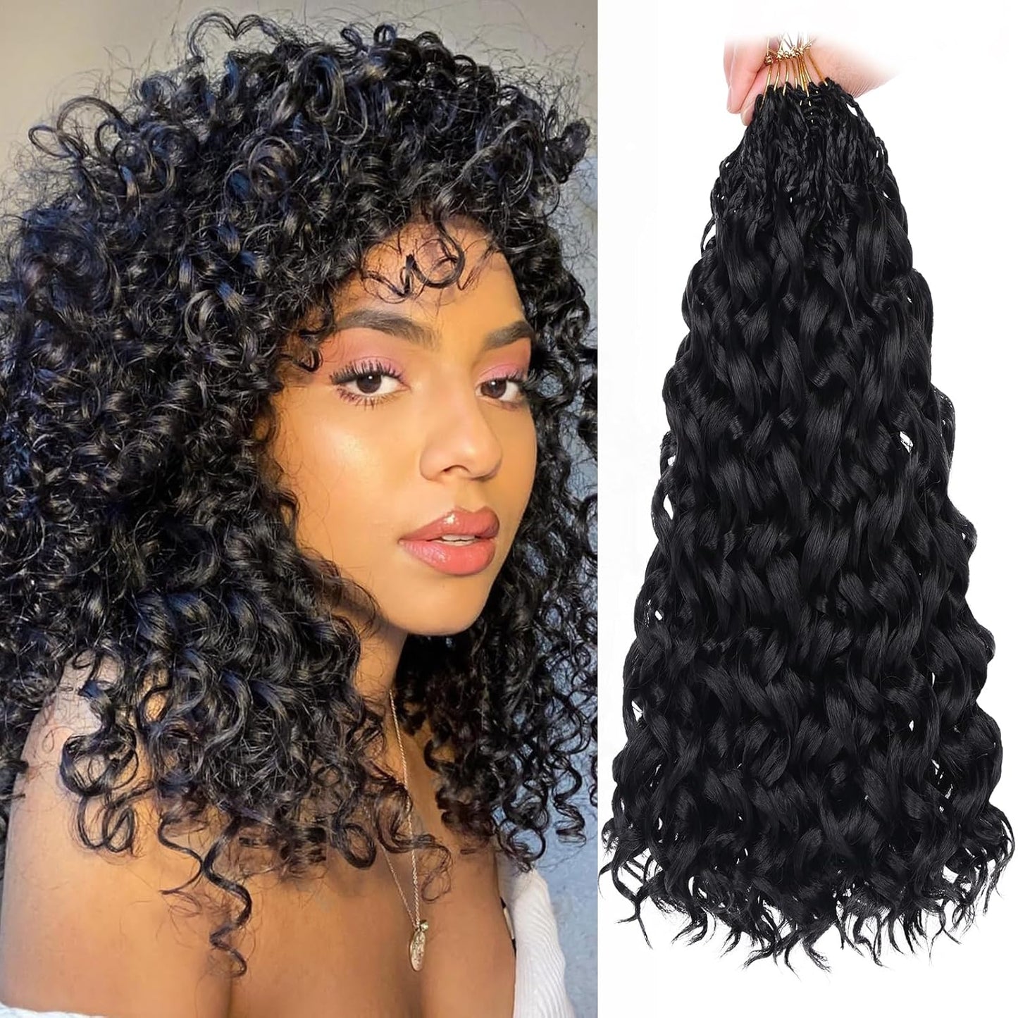 10 Inch Ombre Honey Blonde Gogo Curl Crochet Hair - 8 Packs Ocean Wave Short Curly Braids for Women & Kids
