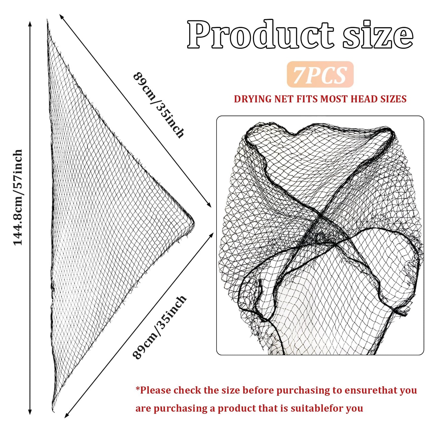 OWMOSYX 7 Piece Triangle Hair Net for Rollers Women Mesh Hair Net Setting for Salon Home Sleep Styling Curl Setting Fixed Hairstyle Protection while Drying or Sleeping