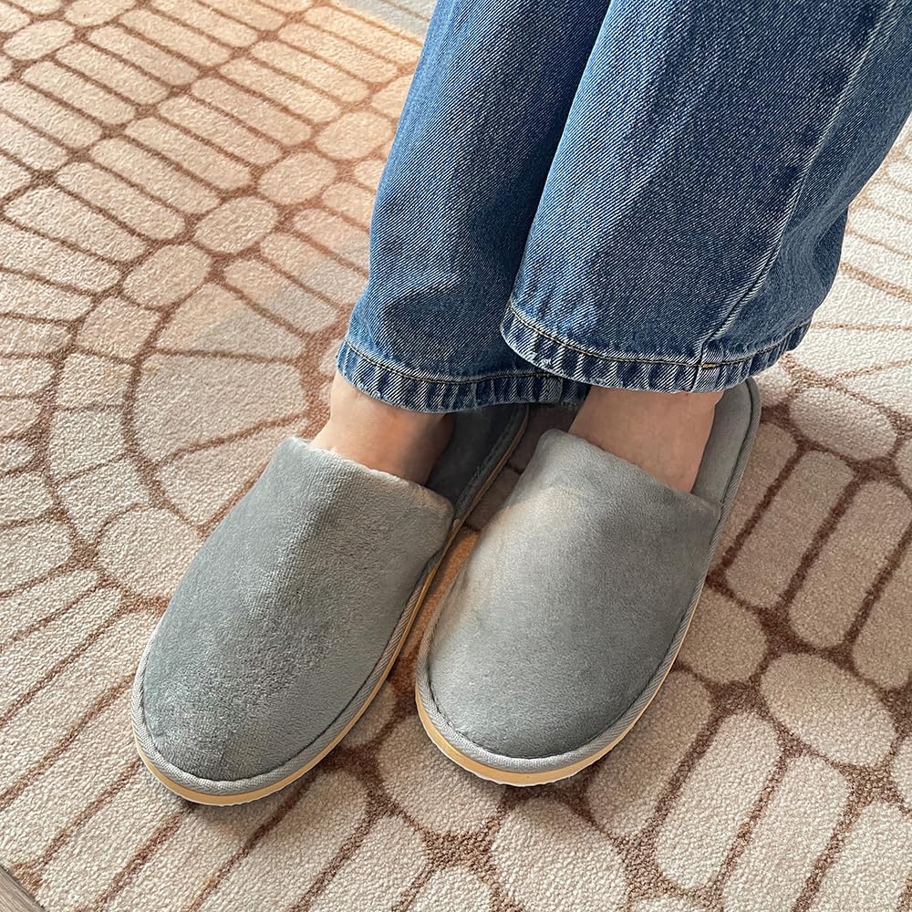 Non-Slip Disposable Slippers - 2-6 Pairs, Washable Velvet Closed Toe for Guests, Hotel & Spa