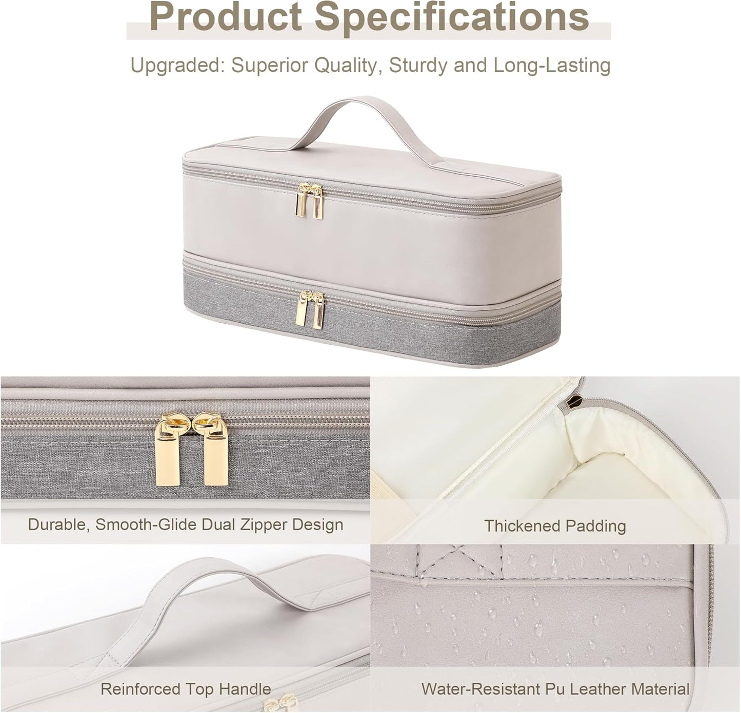 Dyson Airwrap Travel Case - Double-Layer Storage Bag for Shark Hair Dryer & Attachments