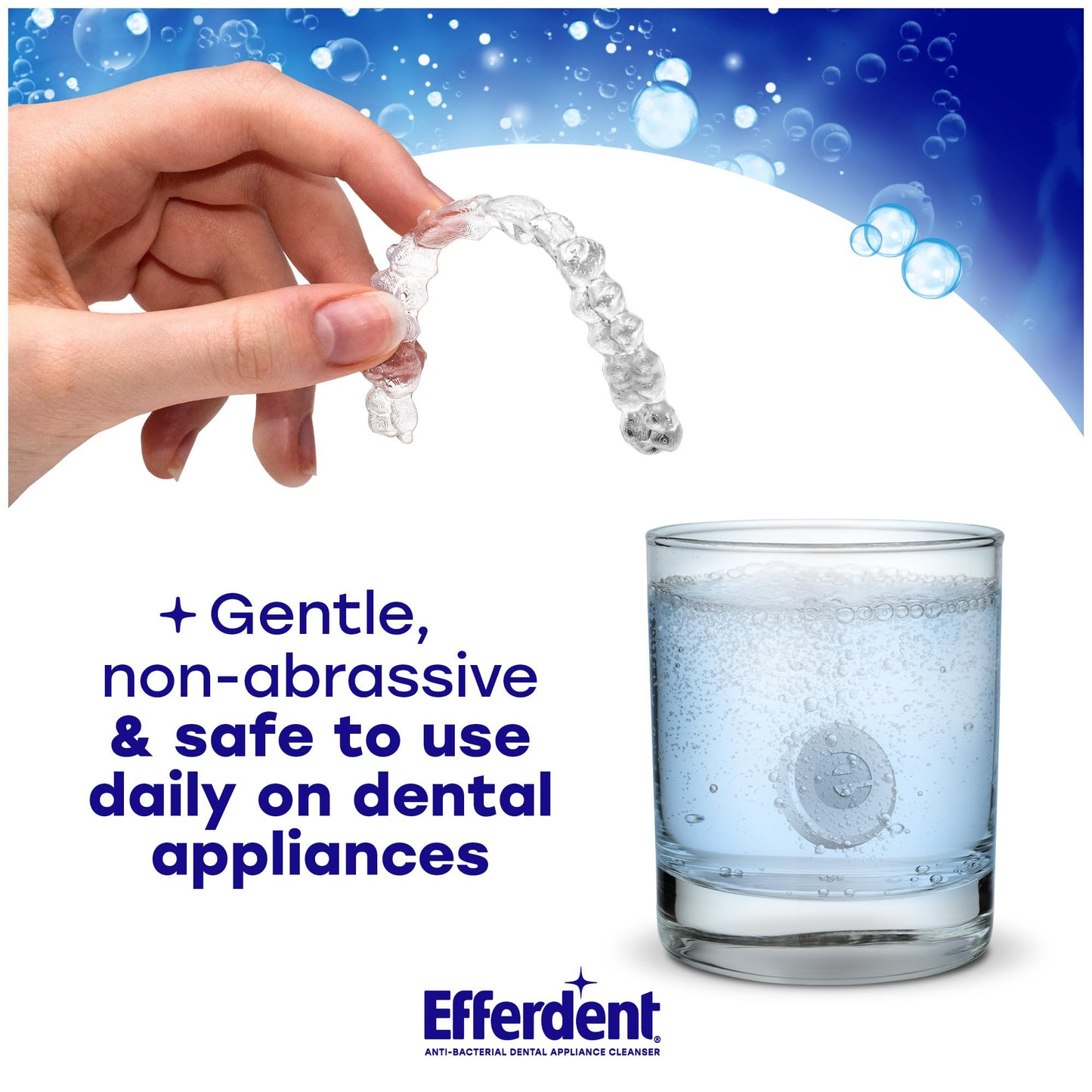Efferdent Retainer Clean & Bright – Retainer Cleaner Tablets, 120 Count – for Retainers, Mouth Guard, Night Guard, Dentures