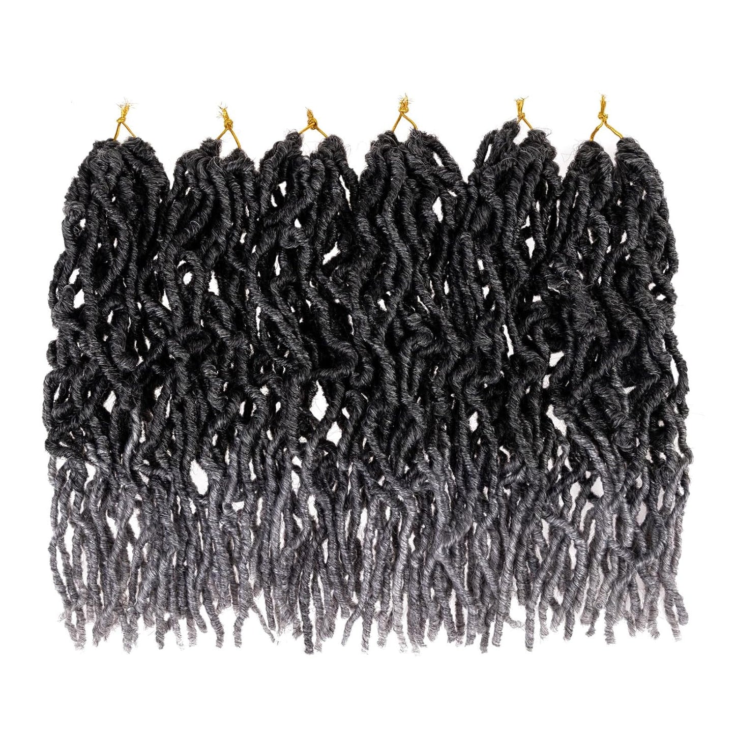 Faux Locs Crochet Hair - 18 Inch Pre-Looped 7 Packs Soft Natural Black Goddess Locs for Women