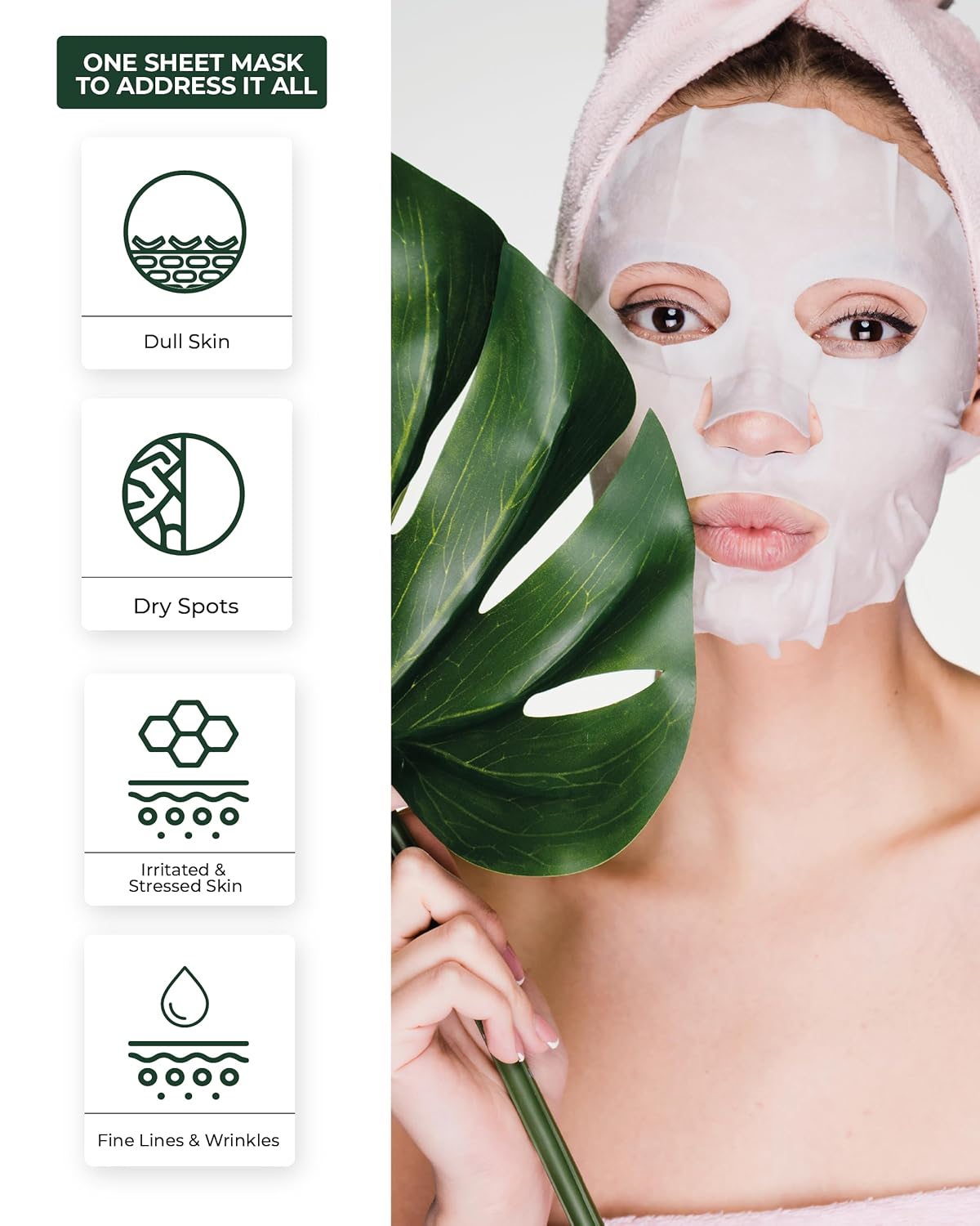 Madeca Mask 24 Pack - Wrinkle Revitalizing Face Sheet Masks with Centella Asiatica & Niacinamide for Skin Elasticity & Instant Lift