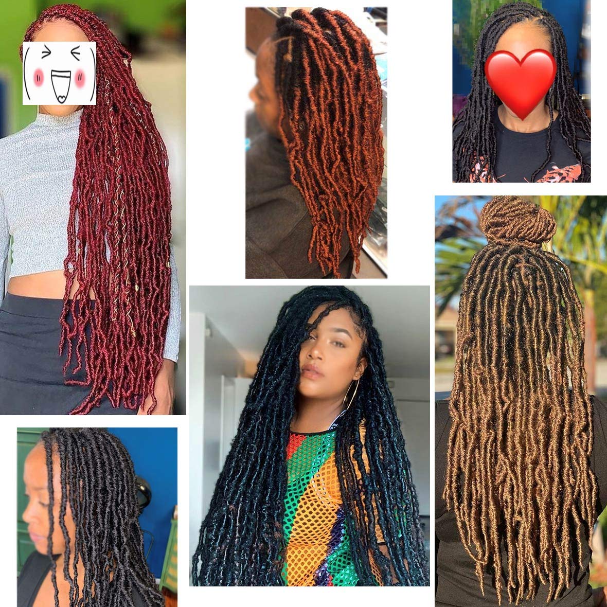 Faux Locs Crochet Hair - 18 Inch Pre-Looped 7 Packs Soft Natural Black Goddess Locs for Women