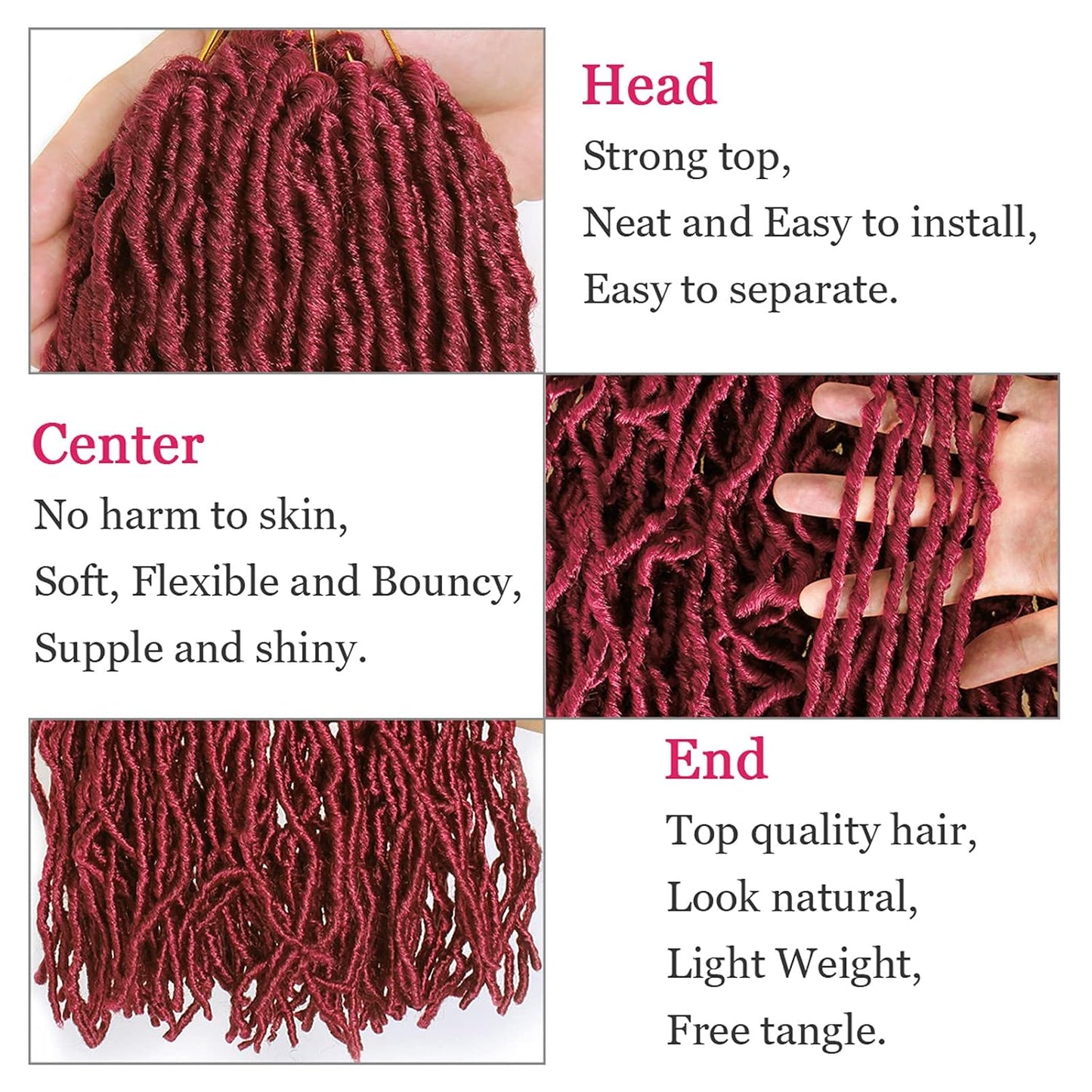 Faux Locs Crochet Hair - 18 Inch Pre-Looped 7 Packs Soft Natural Black Goddess Locs for Women