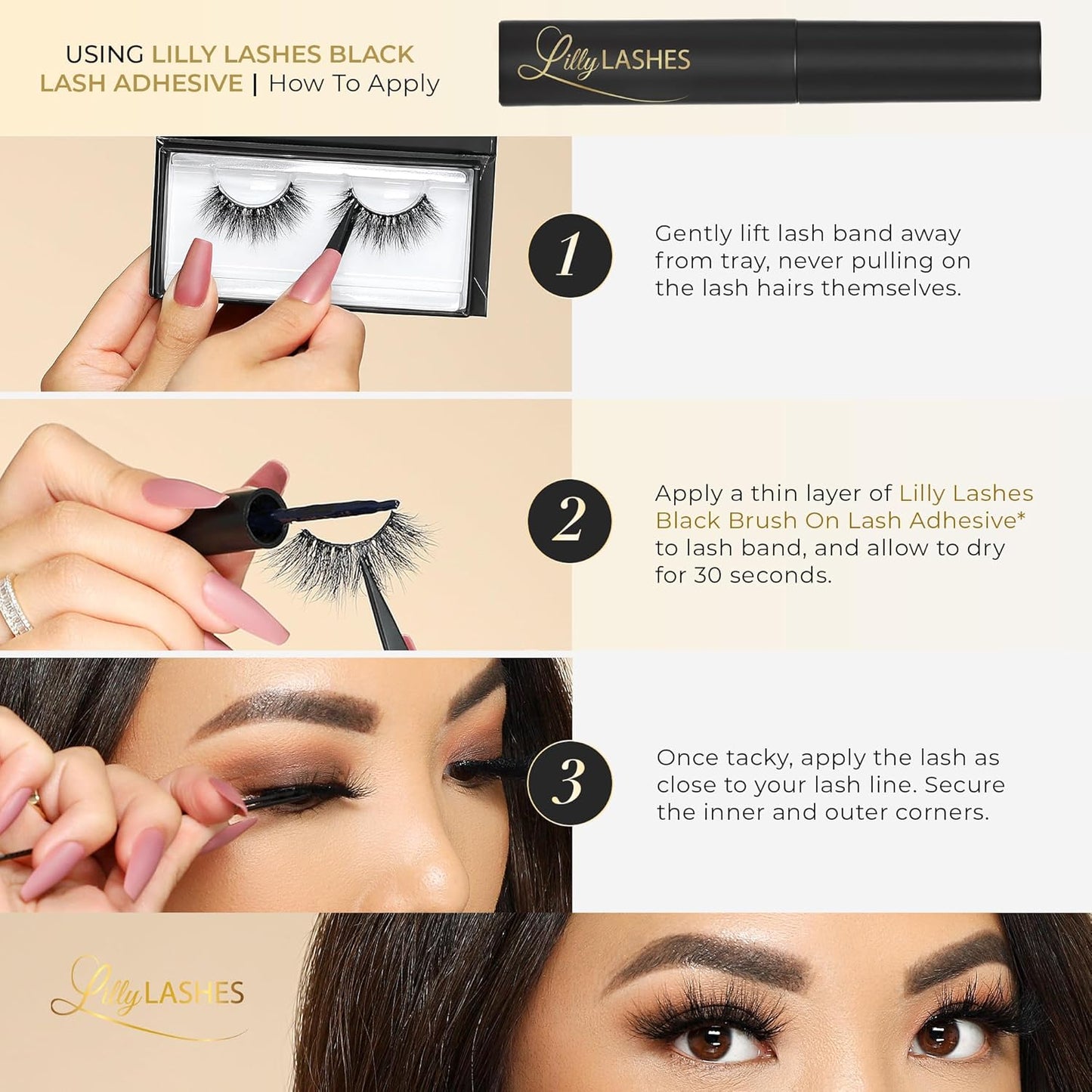 Miami Flare 3D Mink Lashes by Lilly Lashes | Reusable Wispy & Fluffy Strip Eyelashes