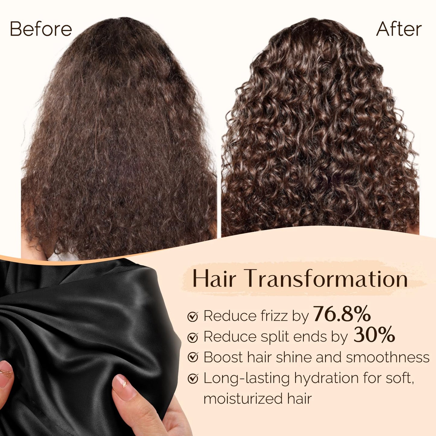 YANIBEST Satin Bonnet for Sleeping, Hair Bonnets for Women and Men, Double Layer Ajustable Silky Bonnet for Curly Braids Hair