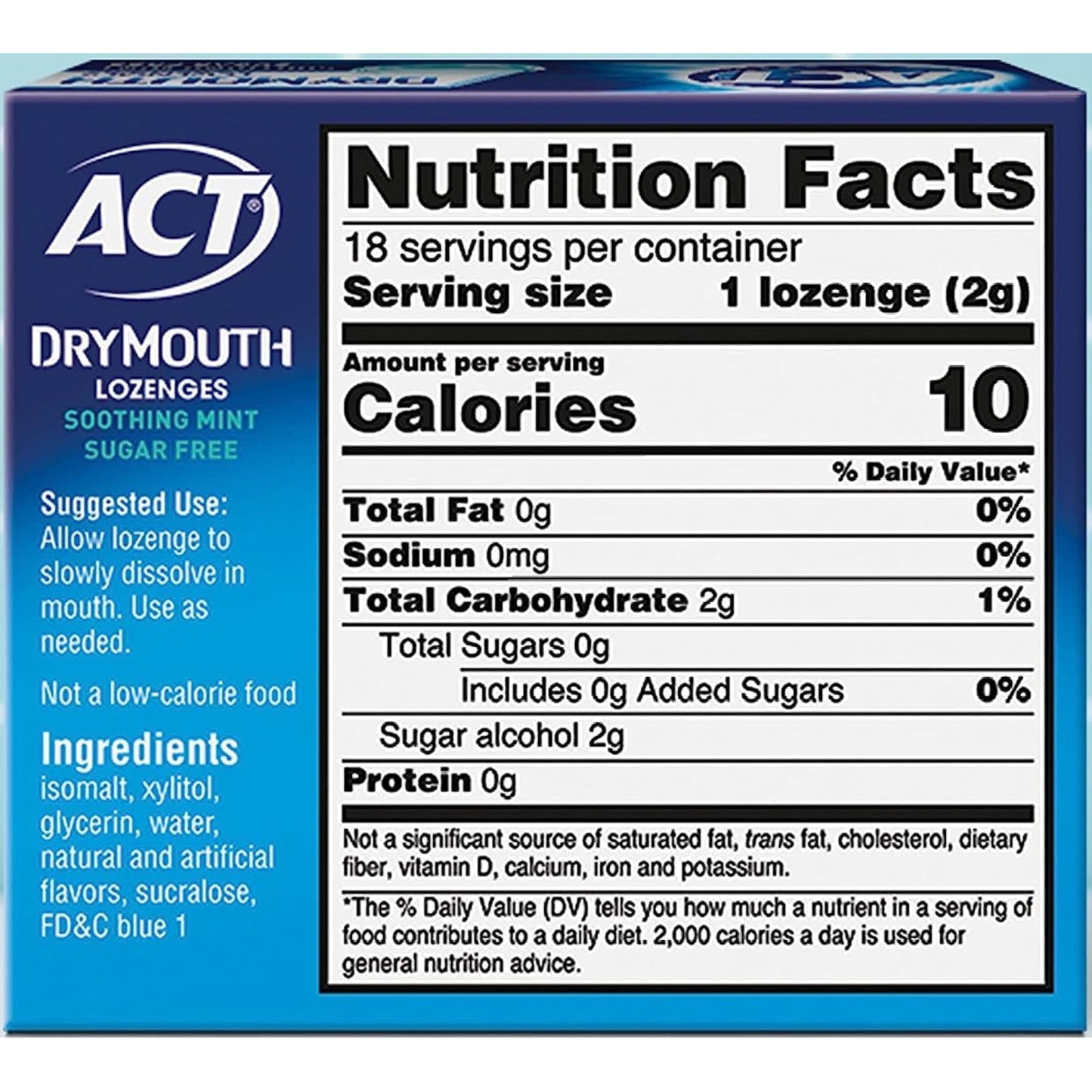 ACT Dry Mouth Soothing Mint Lozenges 18 ea ( Pack of 4)