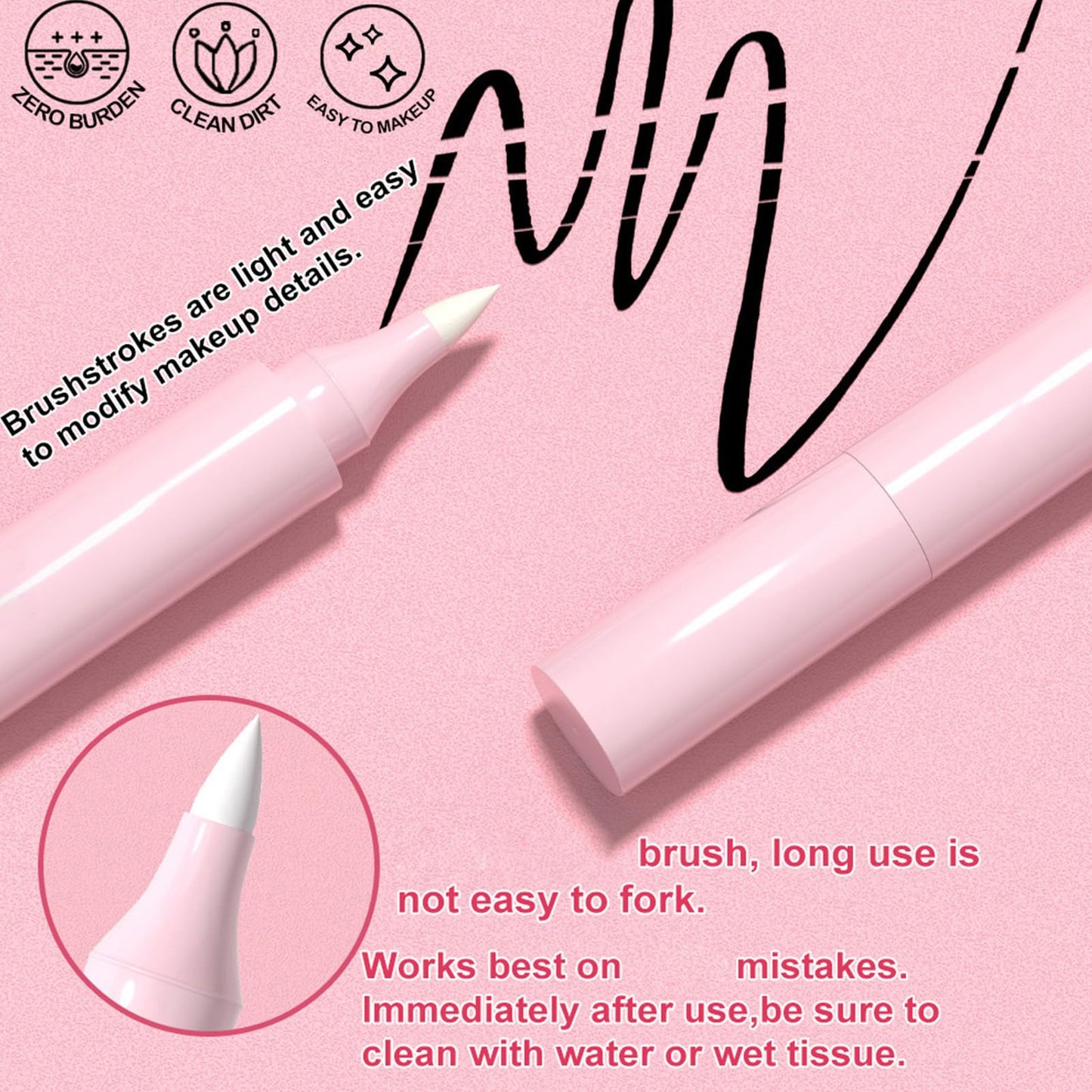 Eye Makeup Corrector - Natural Remover Pen, Precision Tip Tool | Quick Fix Stick with Gentle Formula for Mascara, Lipstick, Eyebrow Smudges, Ideal for Travel or Daily Touch-Up Applications