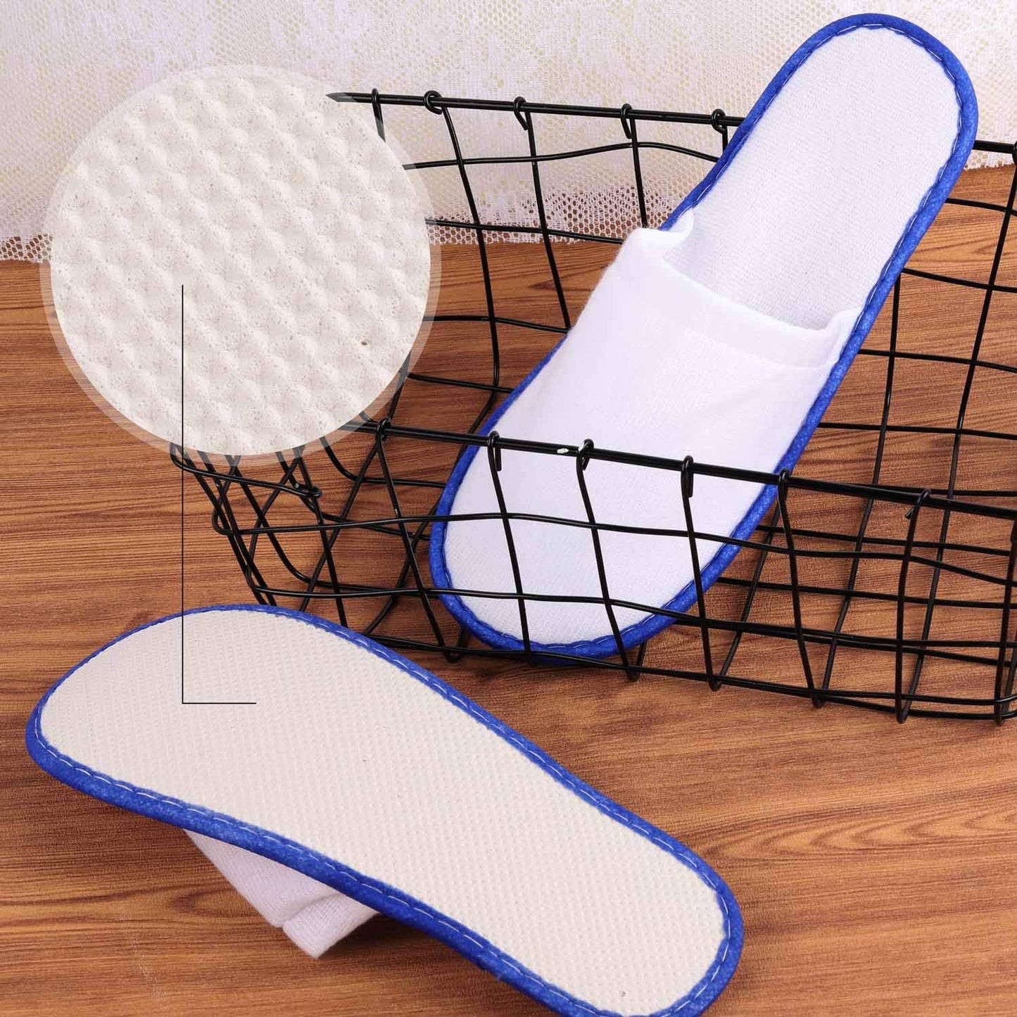 Disposable Spa Slippers for Hotel Guests - 24 Pairs Closed Toe Flip Flops, Super Comfort