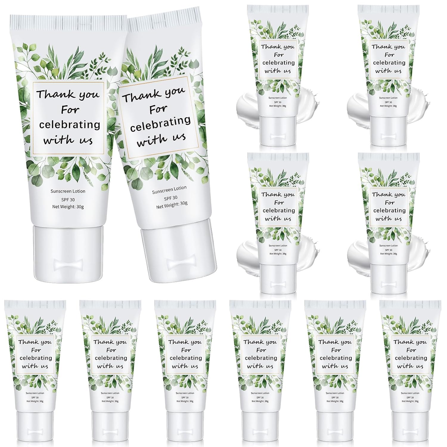12-Pack SPF 30 Mini Sunscreen Lotion - Travel Size, Water Resistant, Perfect for Wedding Favors & Summer Gifts