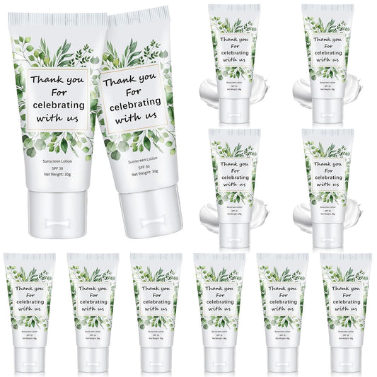 12-Pack SPF 30 Mini Sunscreen Lotion - Travel Size, Water Resistant, Perfect for Wedding Favors & Summer Gifts