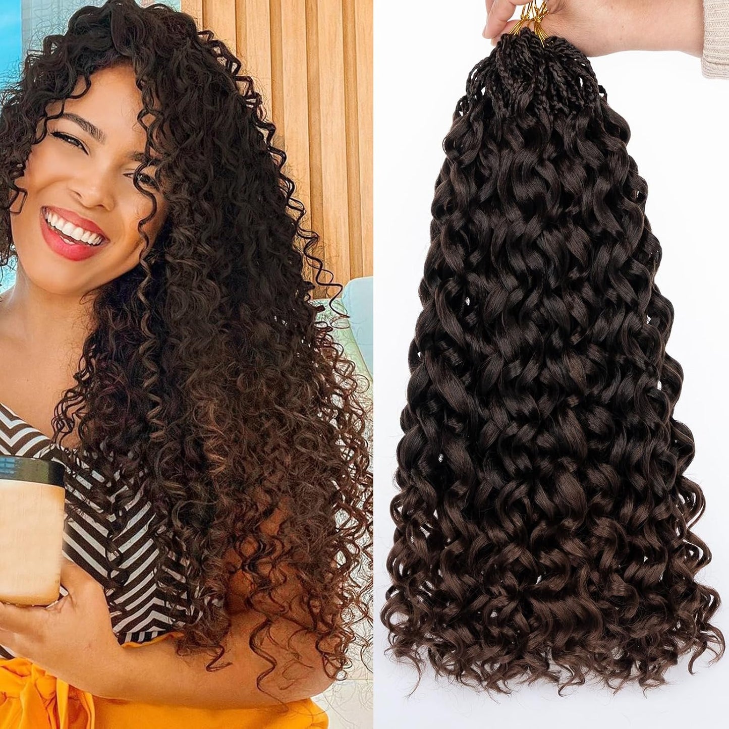 10 Inch Ombre Honey Blonde Gogo Curl Crochet Hair - 8 Packs Ocean Wave Short Curly Braids for Women & Kids