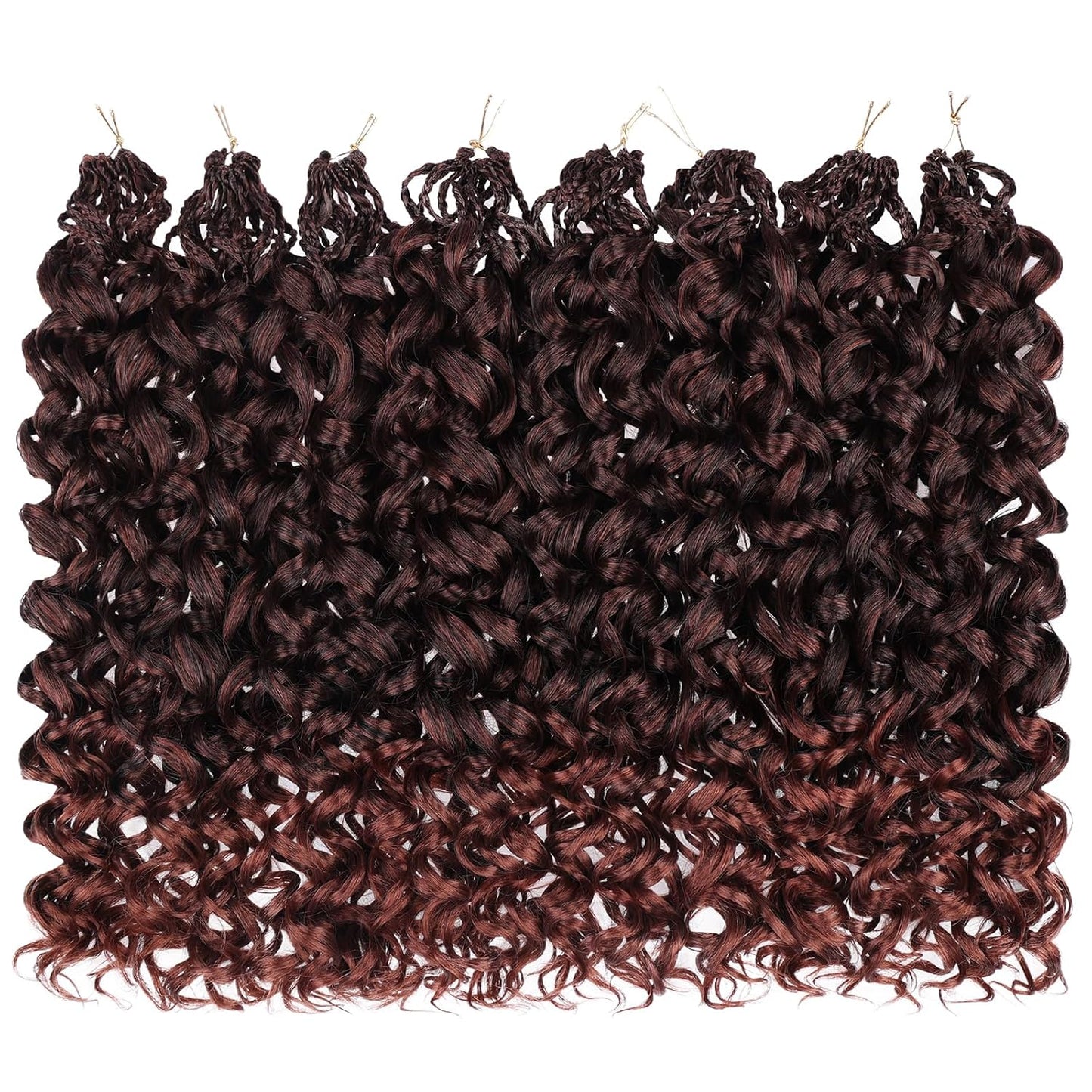 10 Inch Ombre Honey Blonde Gogo Curl Crochet Hair - 8 Packs Ocean Wave Short Curly Braids for Women & Kids