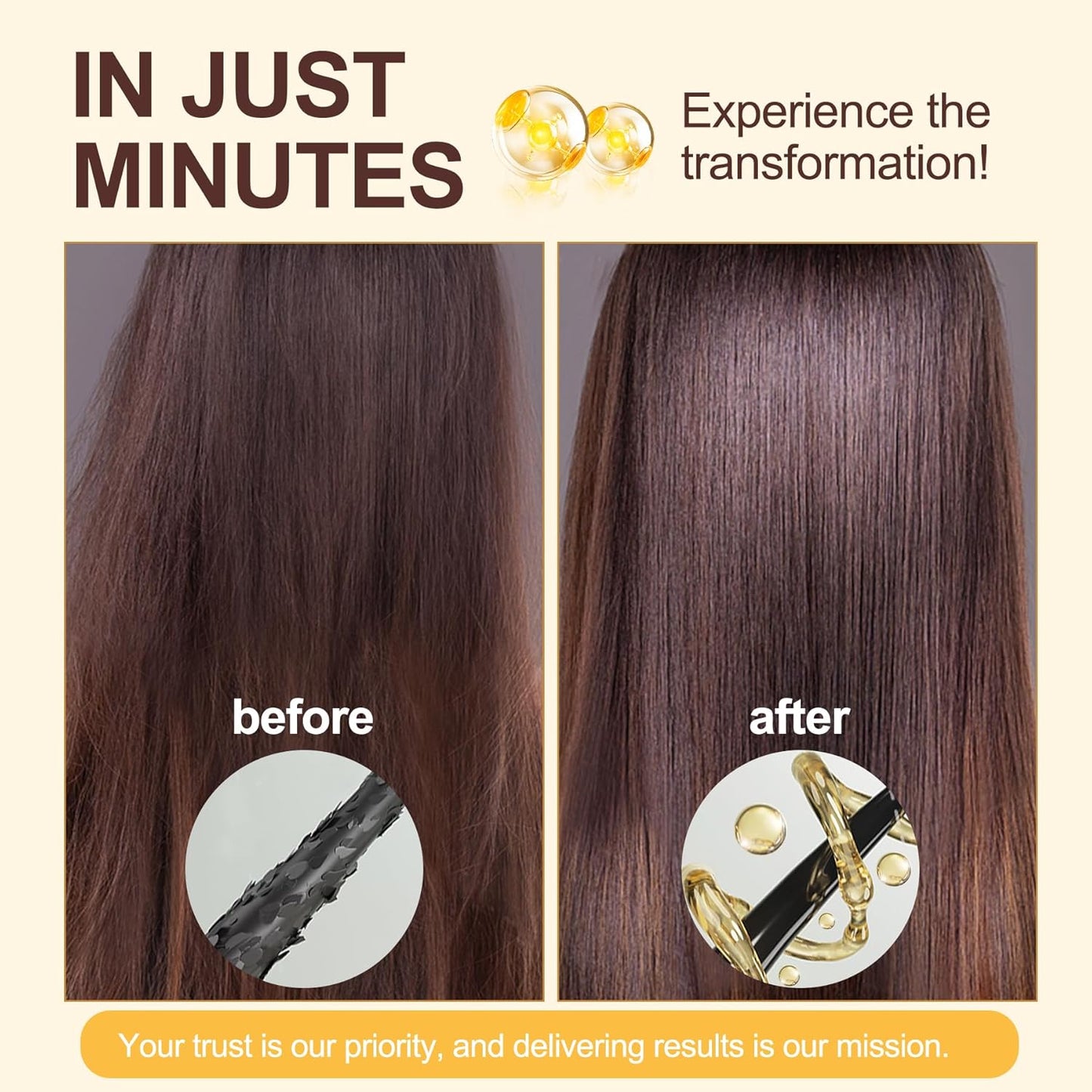 Collagen & Keratin Hair Mask - Deep Repair Treatment with Argan Oil & Vitamin E - 500ml Hydrating Formula for Damaged Hair