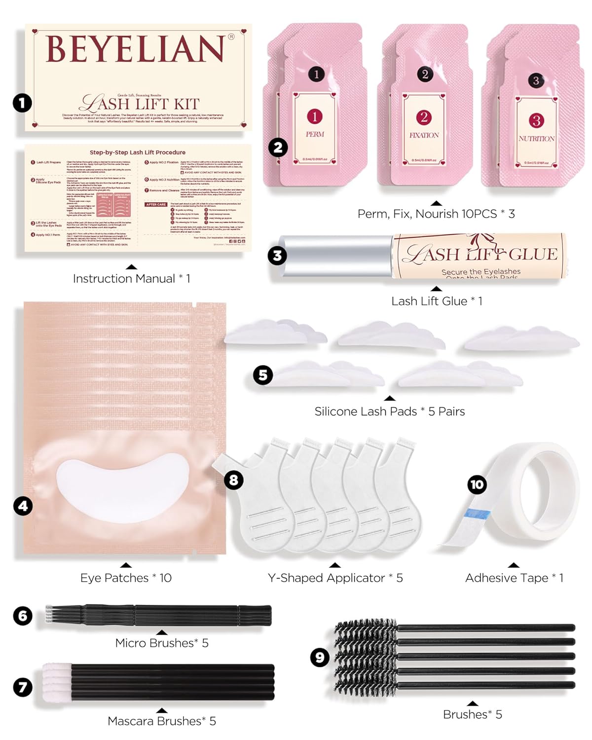 Lash Lift Kit by BEYELIAN - Professional Eyelash Perming & Curling for Salon & DIY Use