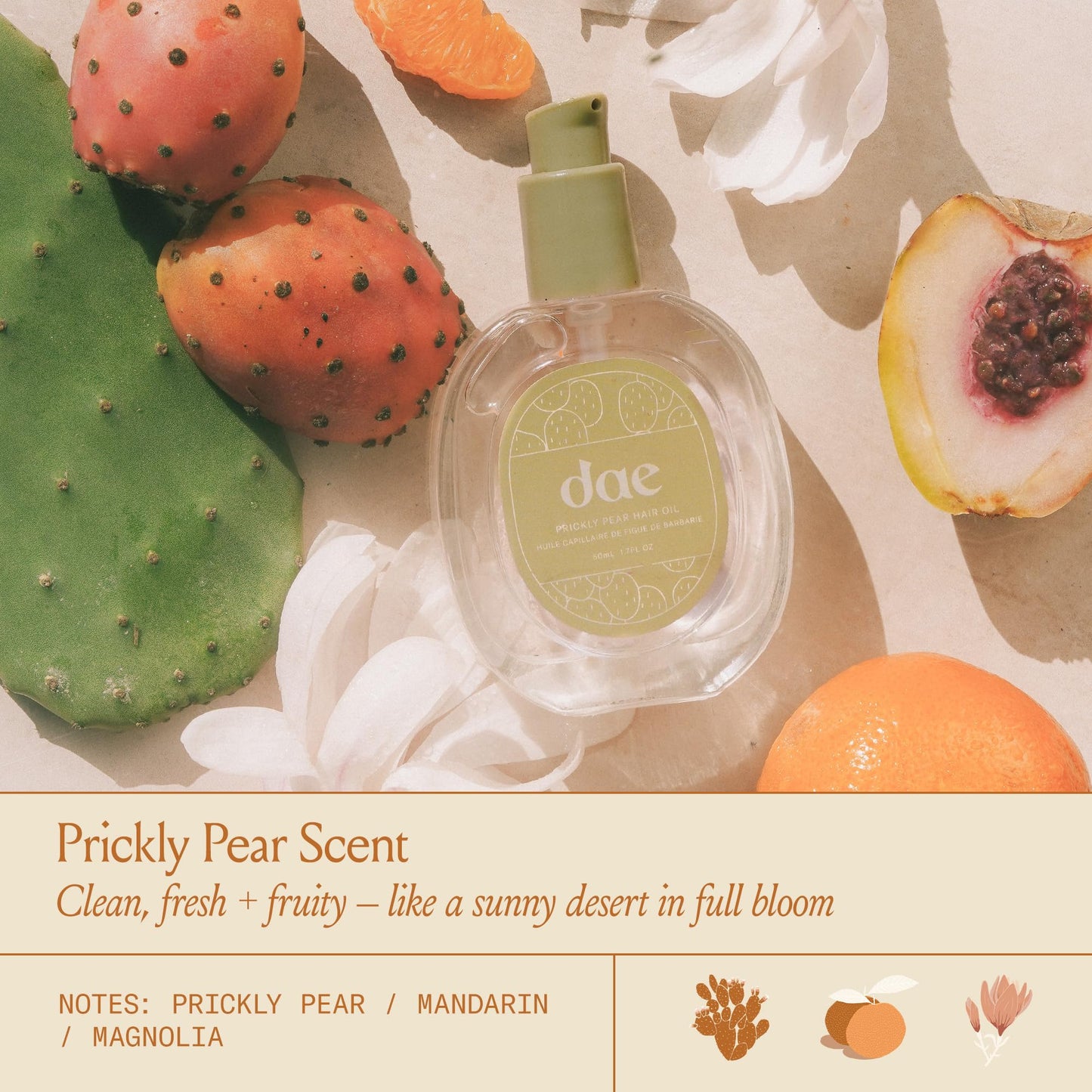 DAE Prickly Pear Hair Oil - Smooths Frizz, Hydrates, Prevents Breakage, Detangles, & Adds Shine (1.7 oz)