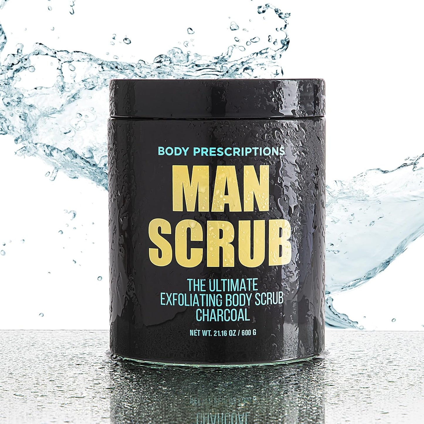 Men’s Charcoal Exfoliating Body Scrub – 21oz Cleansing Wash for All Skin Types