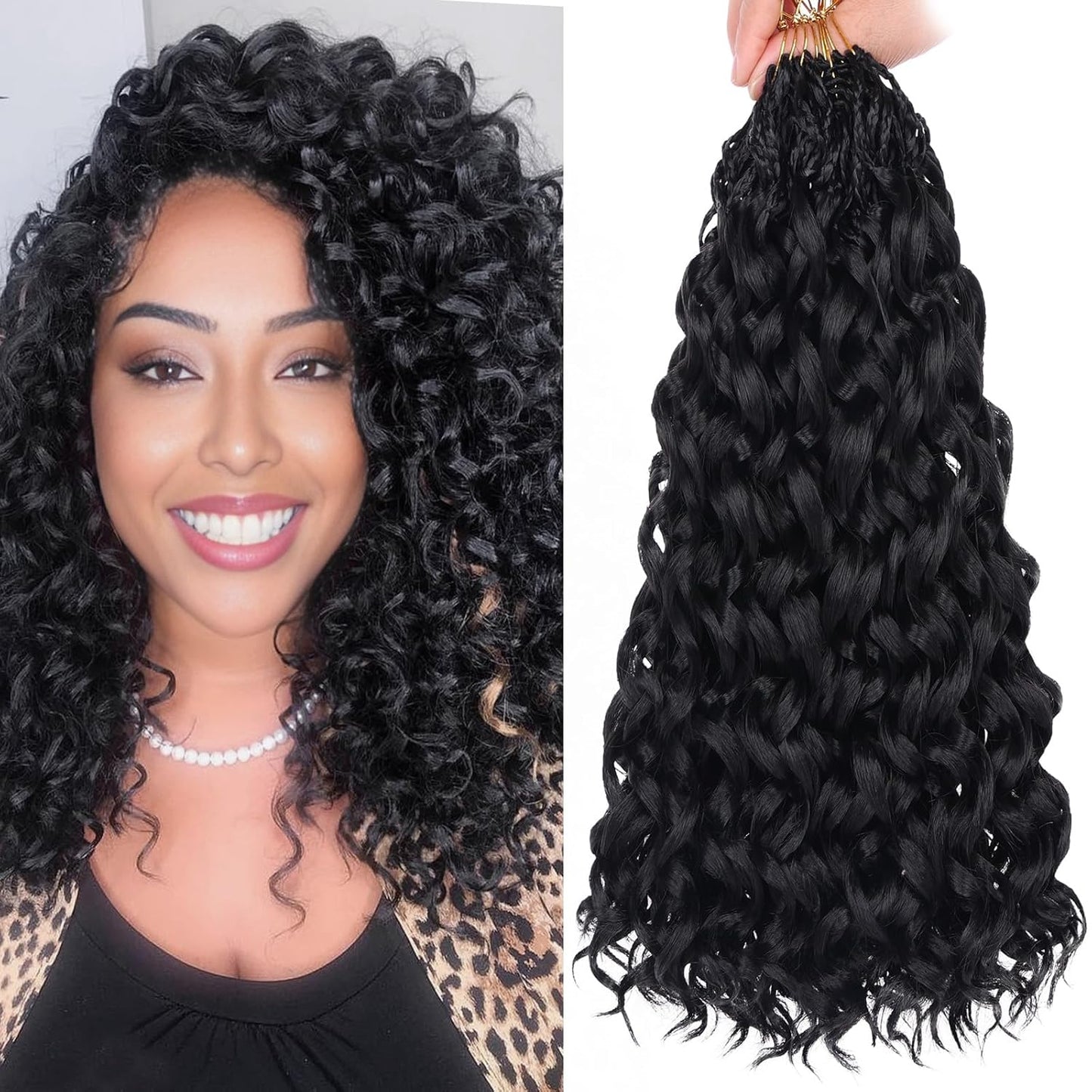 10 Inch Ombre Honey Blonde Gogo Curl Crochet Hair - 8 Packs Ocean Wave Short Curly Braids for Women & Kids