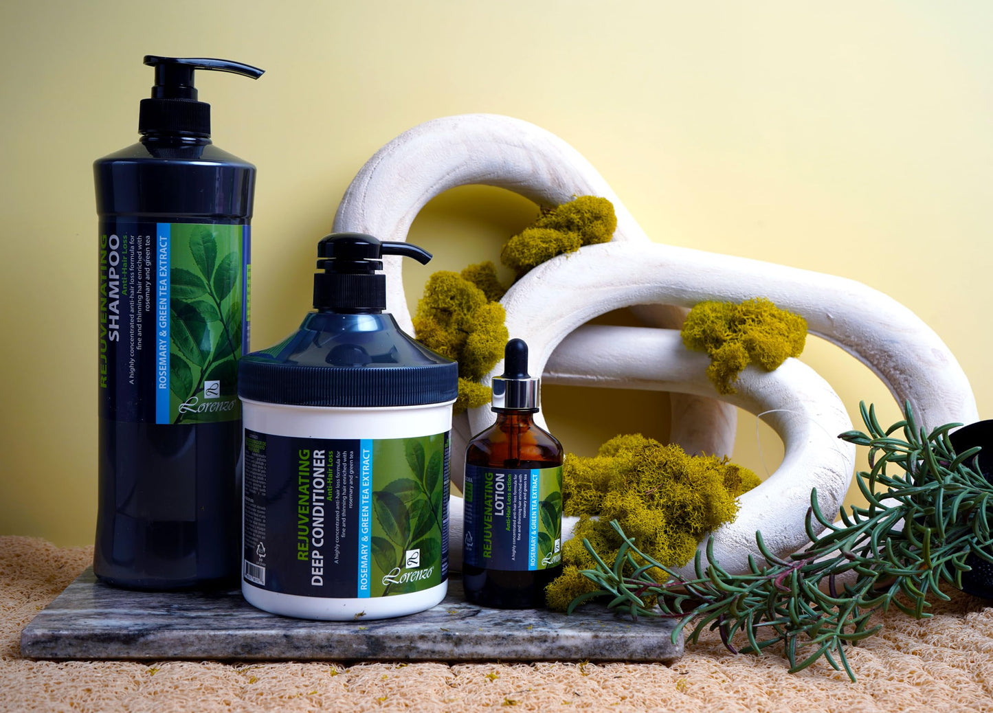 L Lorenzo Rejuvenating Lotion 3.78 fl.oz/100ml | Anti-Hair Loss Action | Rosemary & Green Tea and Keratin Protein