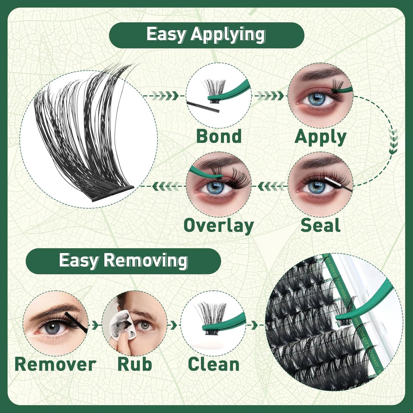 DIY Lash Extension Kit - 280 Soft Cluster Lashes, 100D Curl, Easy Application with Bond & Seal