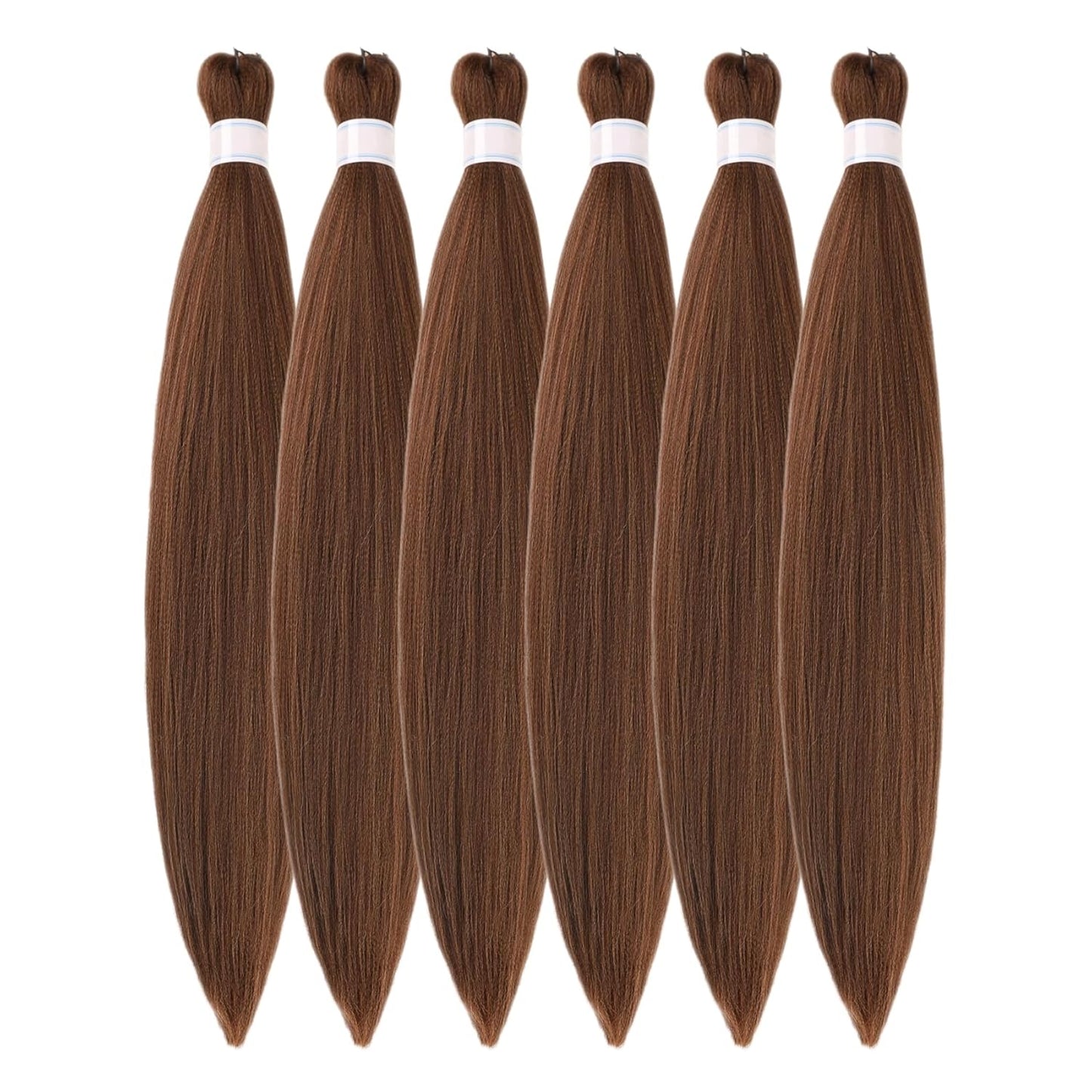 Ash Brown Pre-Stretched Knotless Braiding Hair Extensions - 6 Packs Synthetic Box Braids